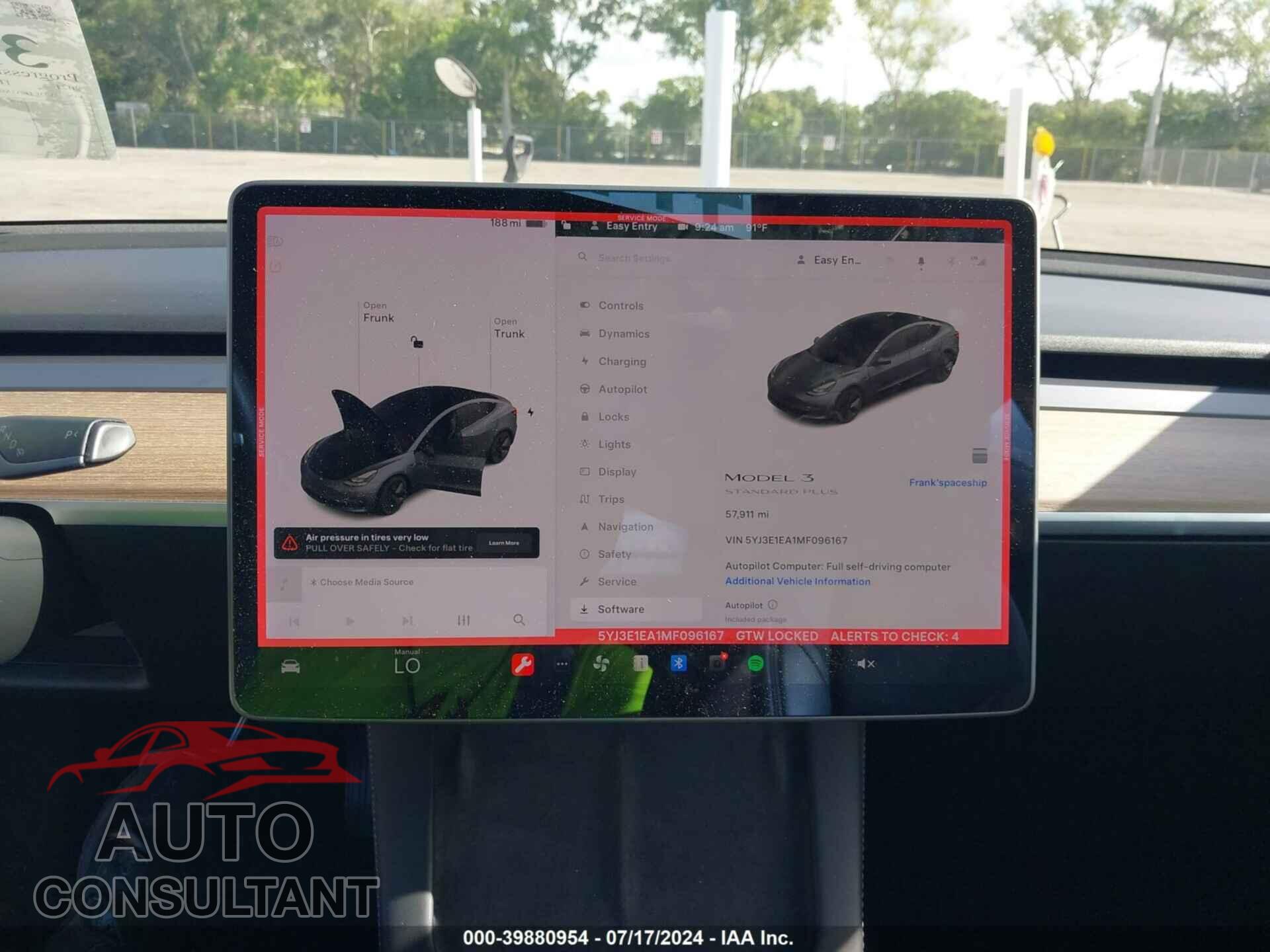 TESLA MODEL 3 2021 - 5YJ3E1EA1MF096167
