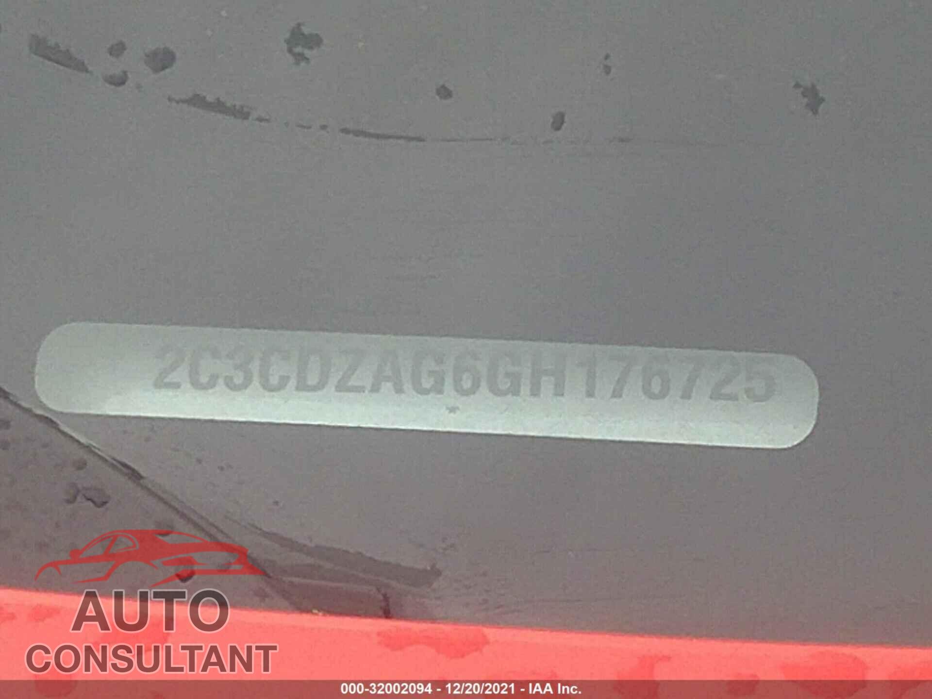 DODGE CHALLENGER 2016 - 2C3CDZAG6GH176725