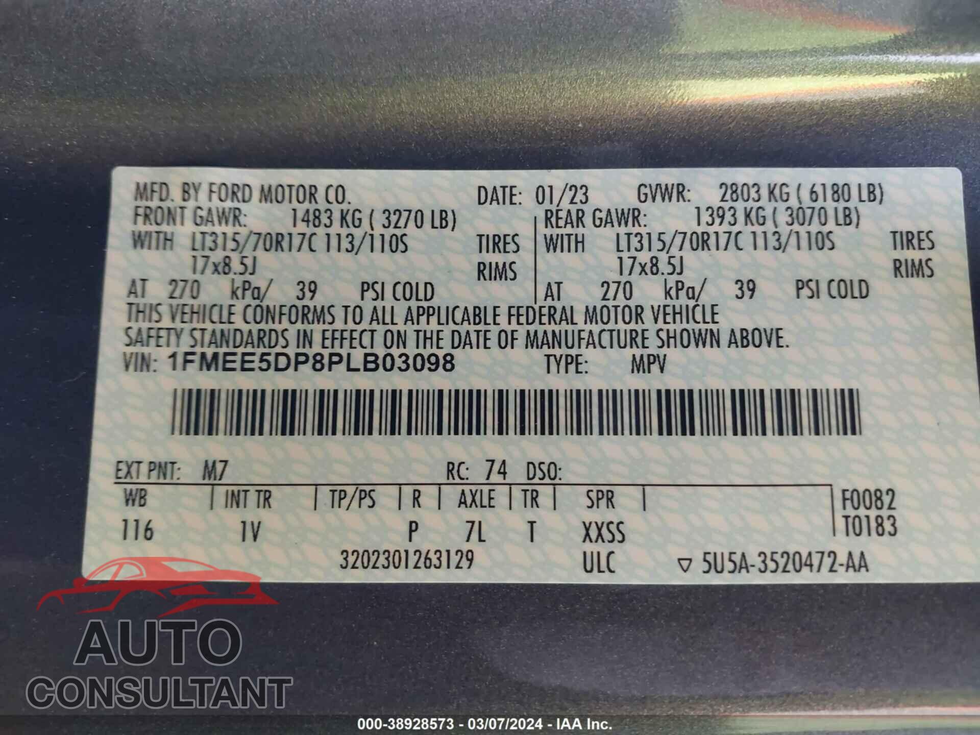 FORD BRONCO 2023 - 1FMEE5DP8PLB03098