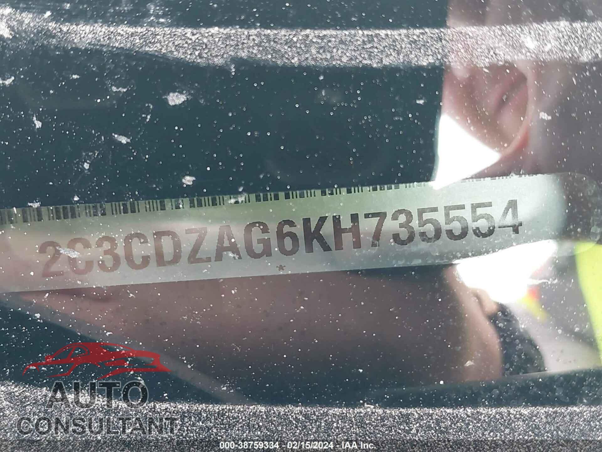 DODGE CHALLENGER 2019 - 2C3CDZAG6KH735554