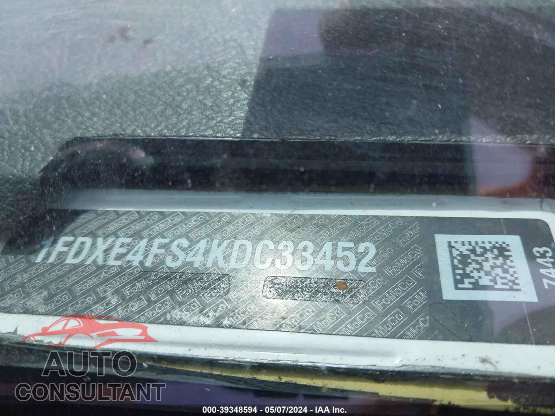 FORD ECONOLINE 2019 - 1FDXE4FS4KDC33452