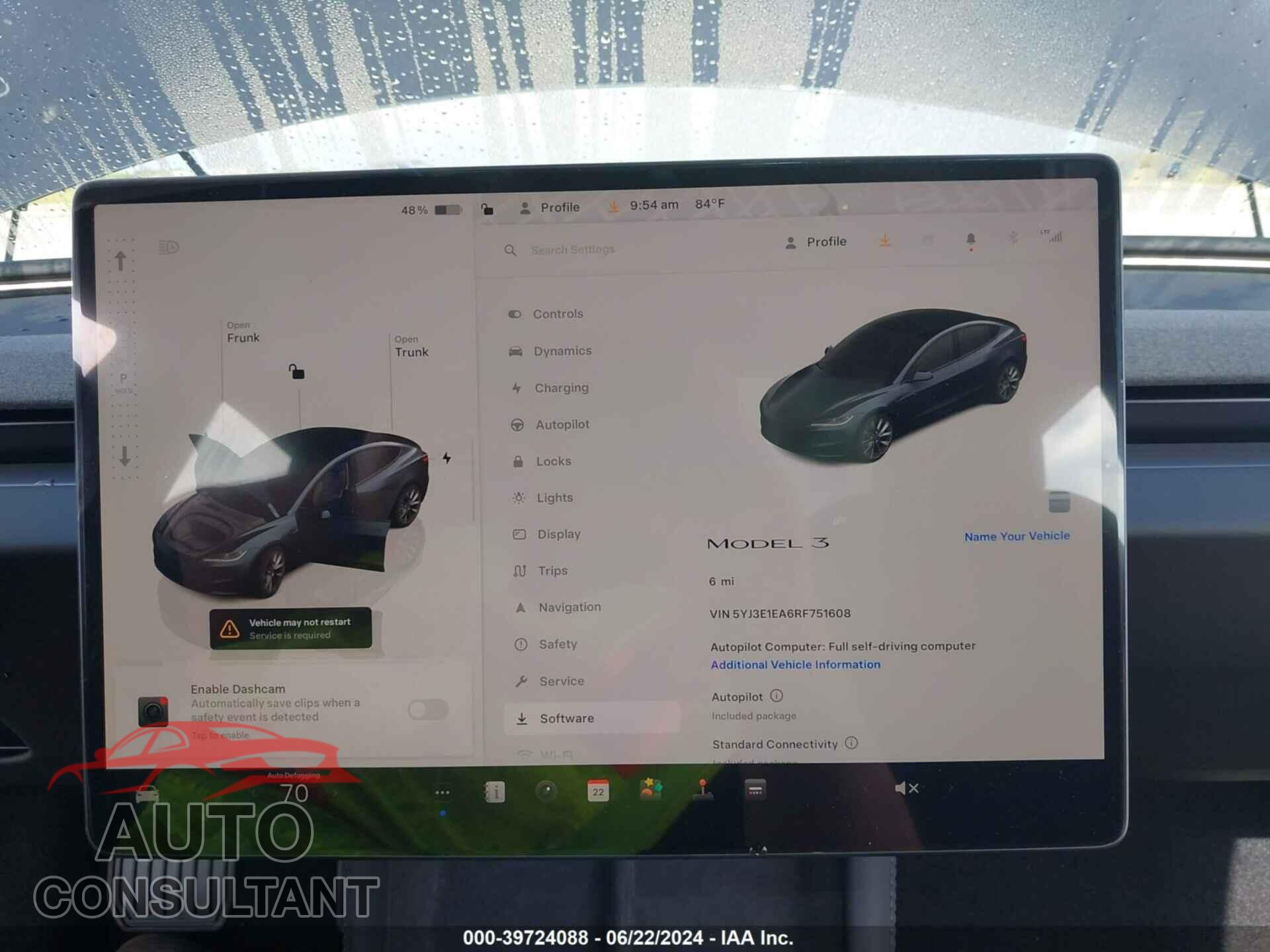 TESLA MODEL 3 2024 - 5YJ3E1EA6RF751608