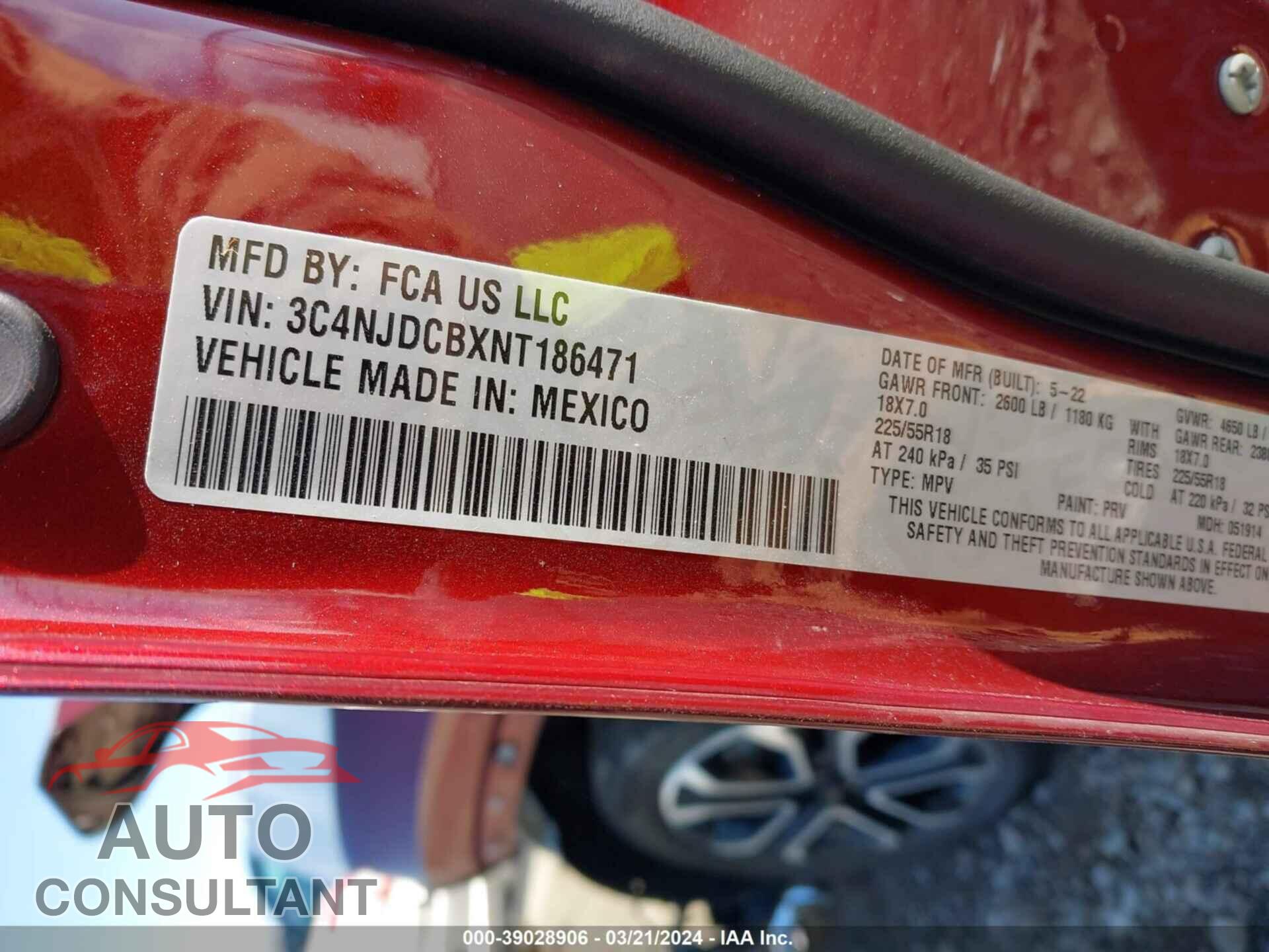 JEEP COMPASS 2022 - 3C4NJDCBXNT186471