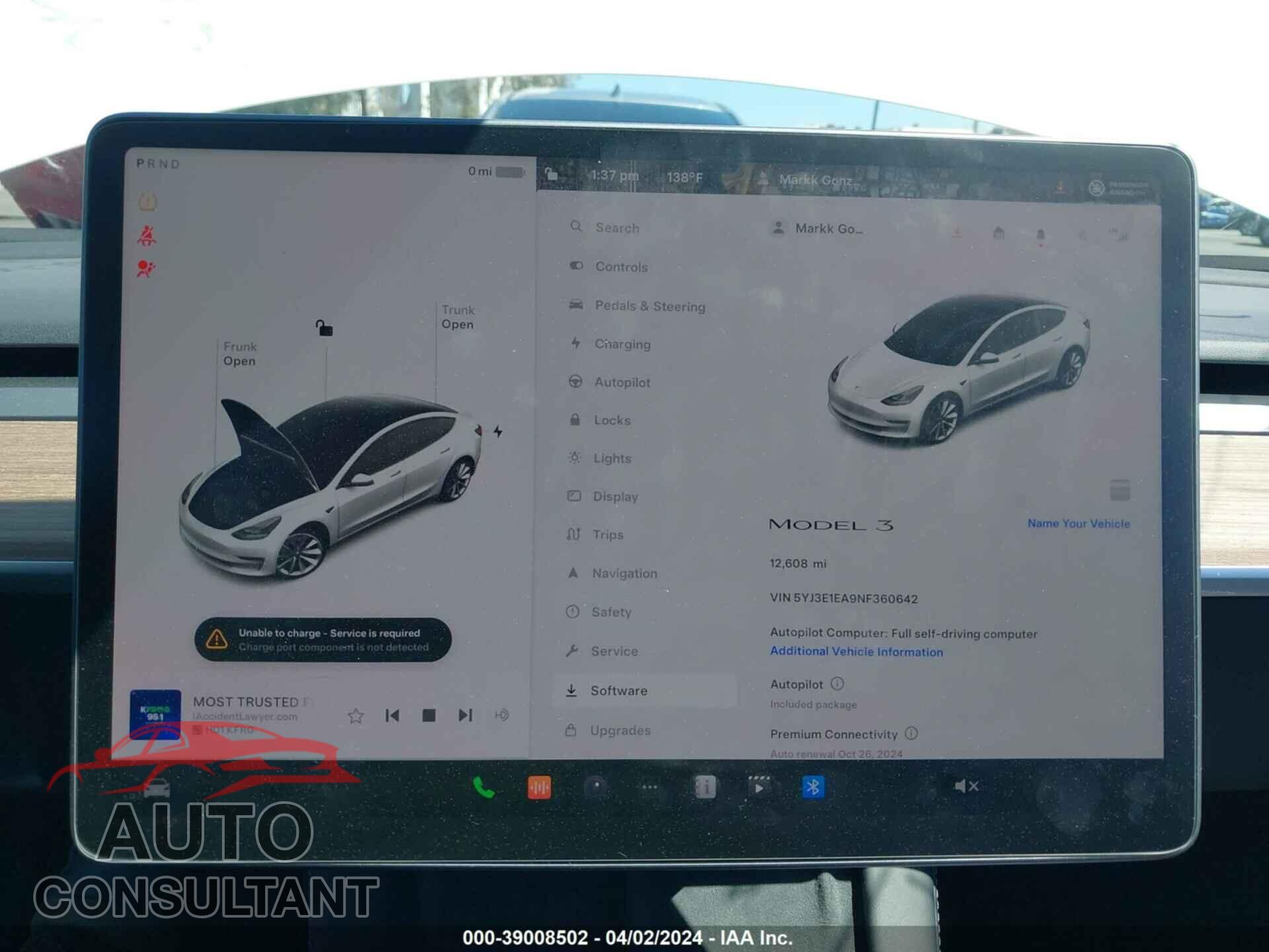 TESLA MODEL 3 2022 - 5YJ3E1EA9NF360642