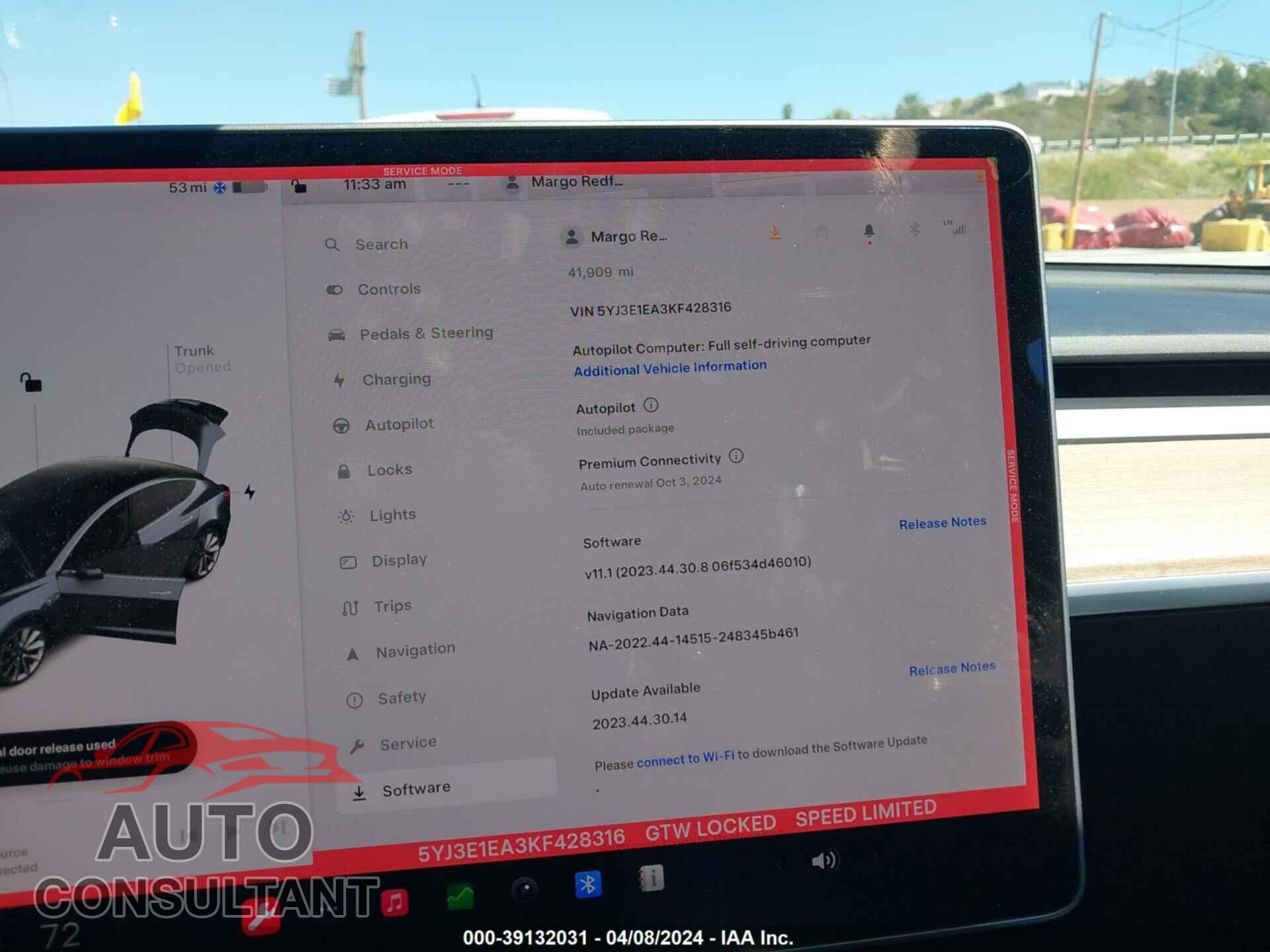 TESLA MODEL 3 2019 - 5YJ3E1EA3KF428316