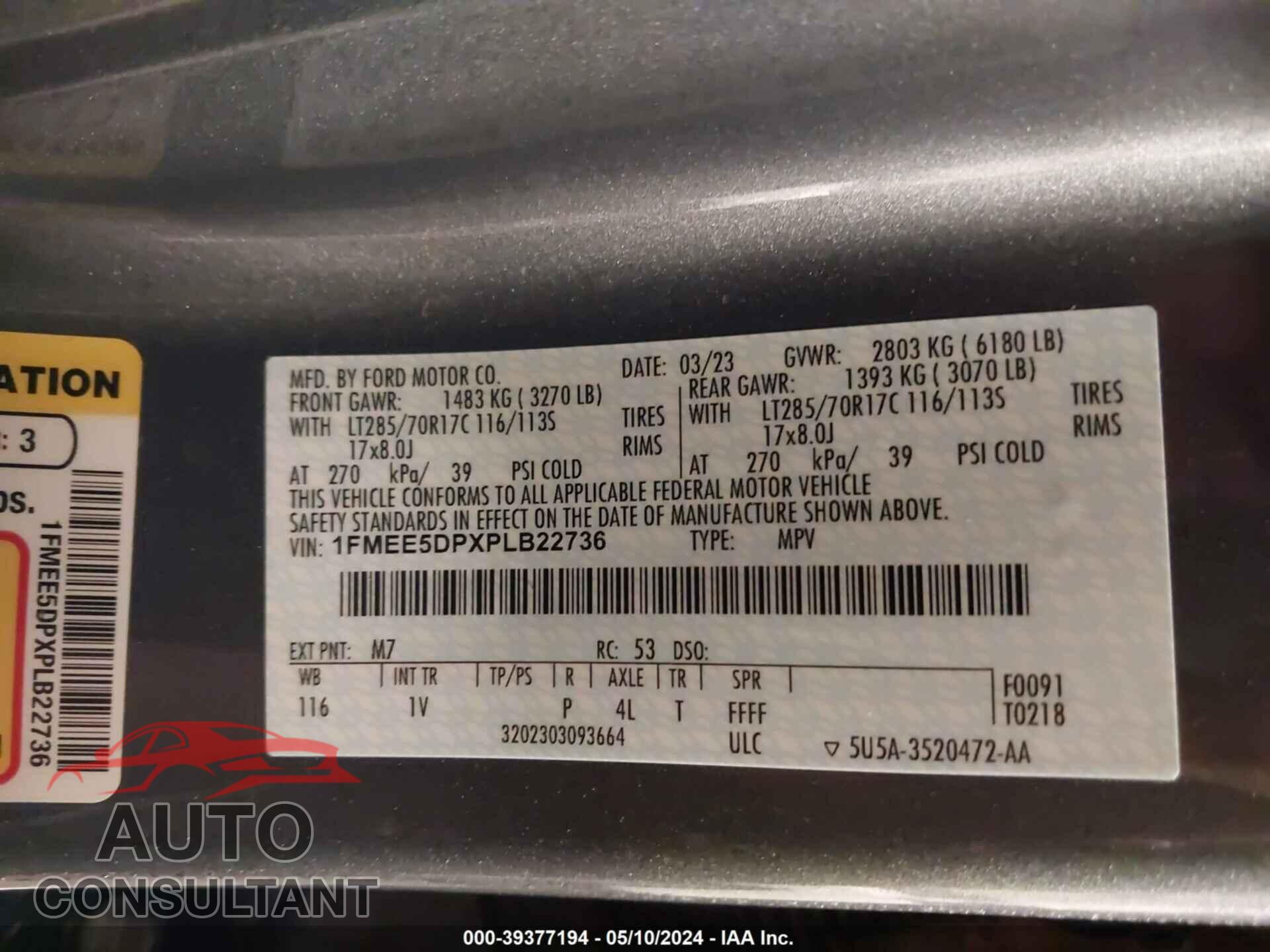 FORD BRONCO 2023 - 1FMEE5DPXPLB22736