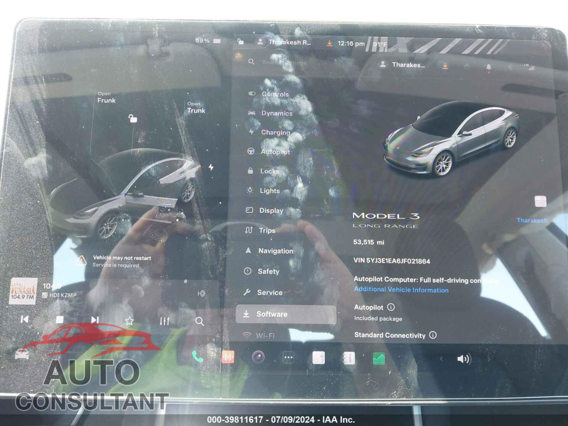 TESLA MODEL 3 2018 - 5YJ3E1EA6JF021864