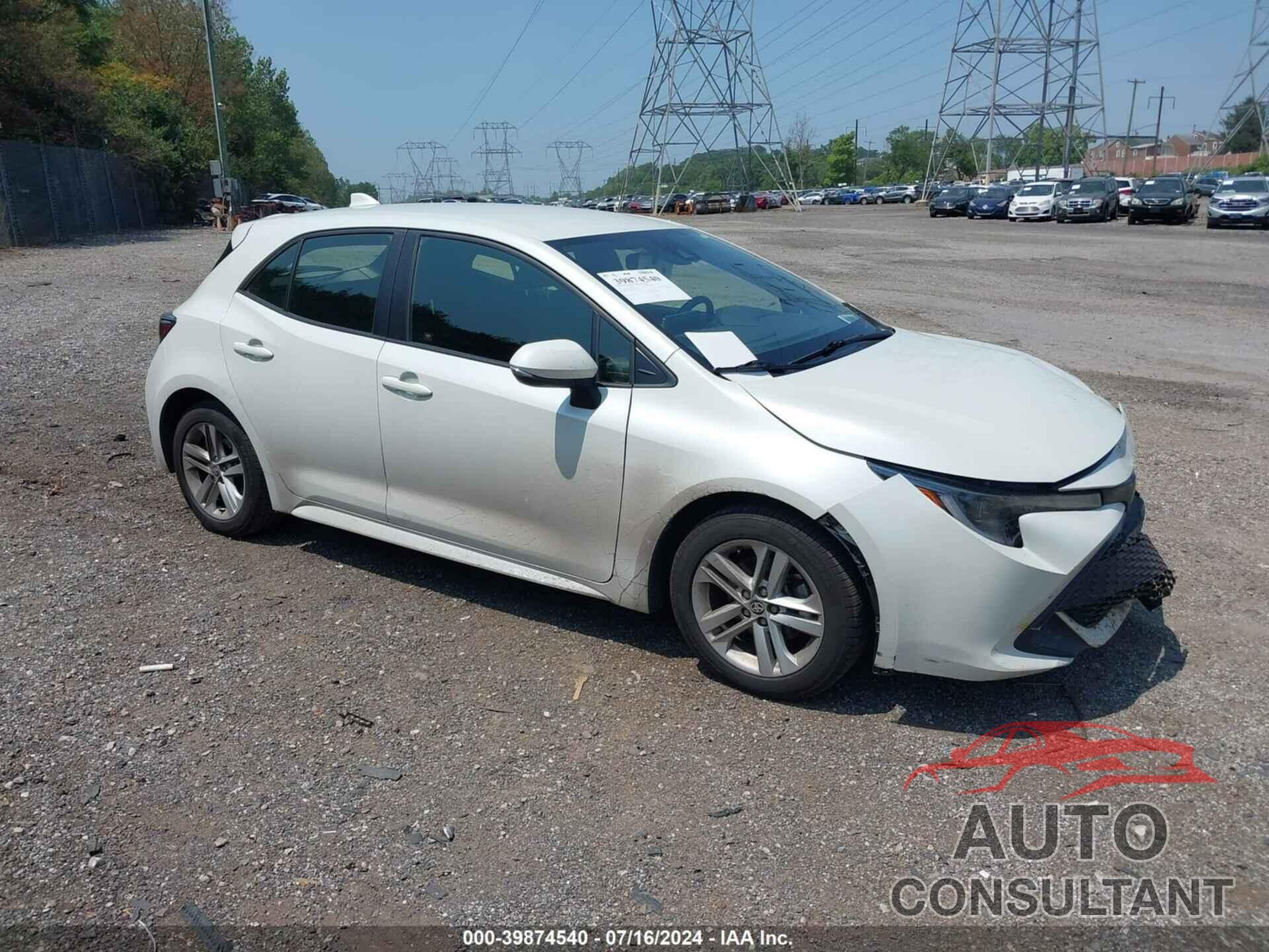 TOYOTA COROLLA 2019 - JTNK4RBE3K3070471