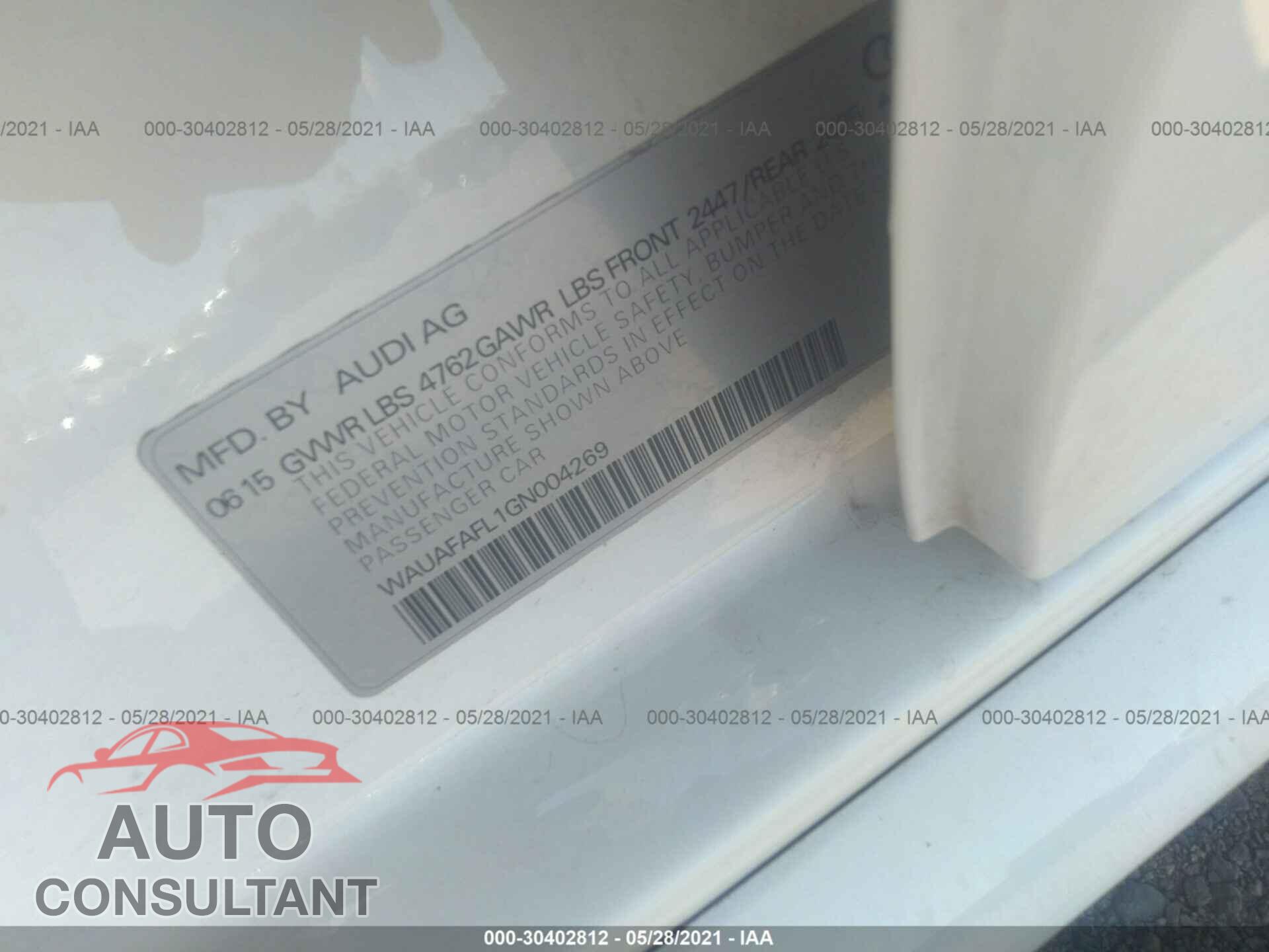 AUDI A4 2016 - WAUAFAFL1GN004269