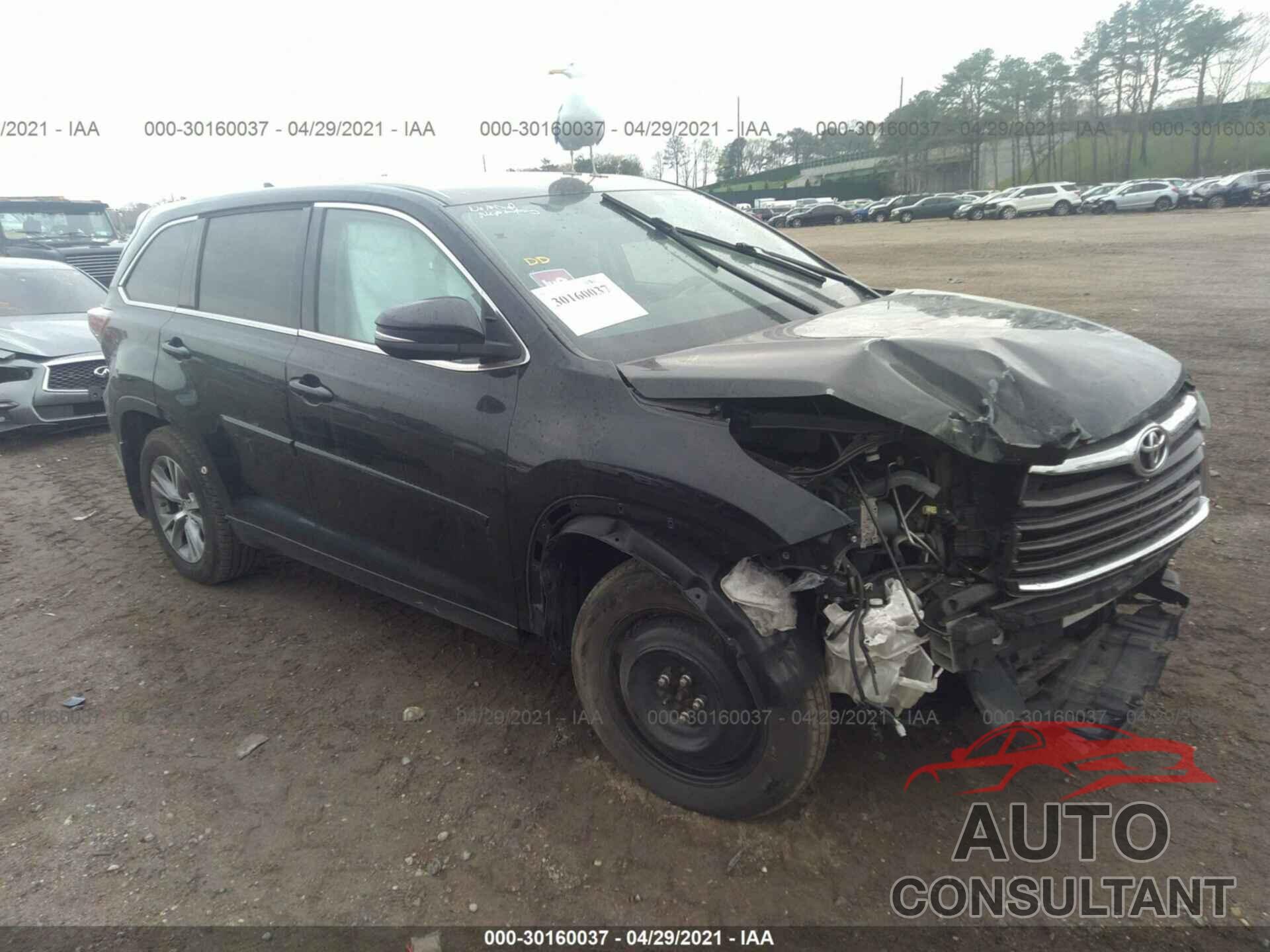 TOYOTA HIGHLANDER 2016 - 5TDBKRFH8GS295716