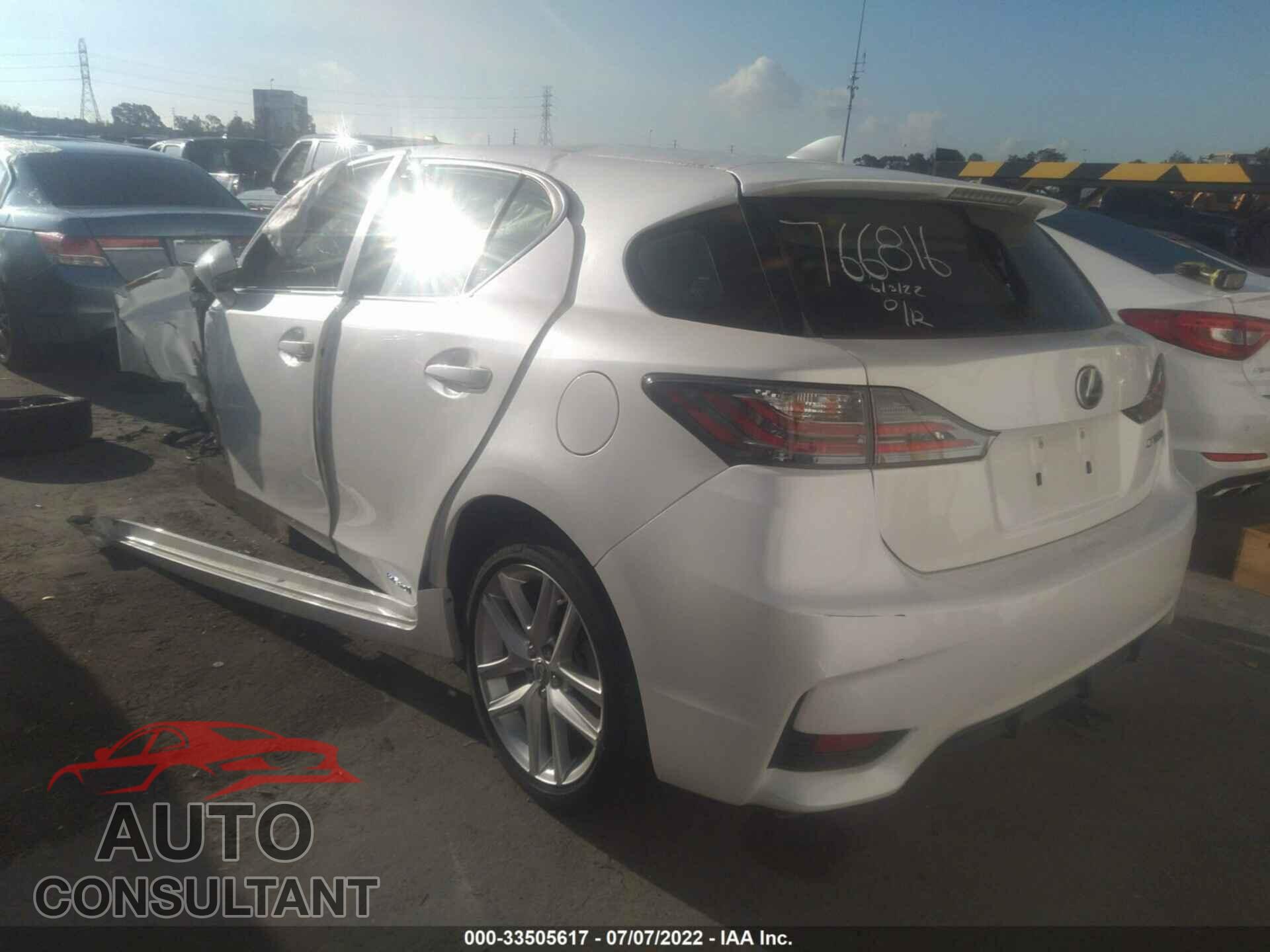 LEXUS CT 2017 - JTHKD5BH7H2287672