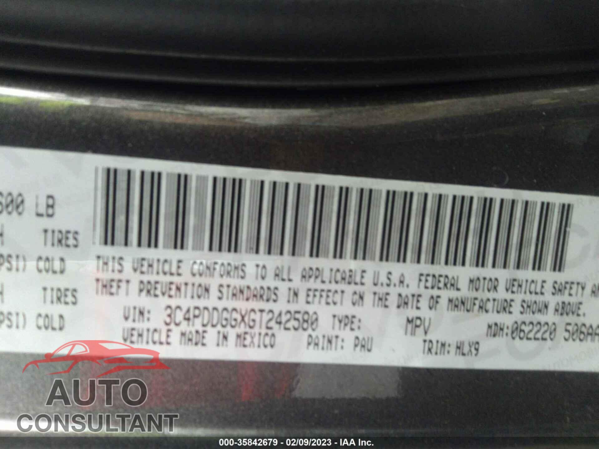 DODGE JOURNEY 2016 - 3C4PDDGGXGT242580