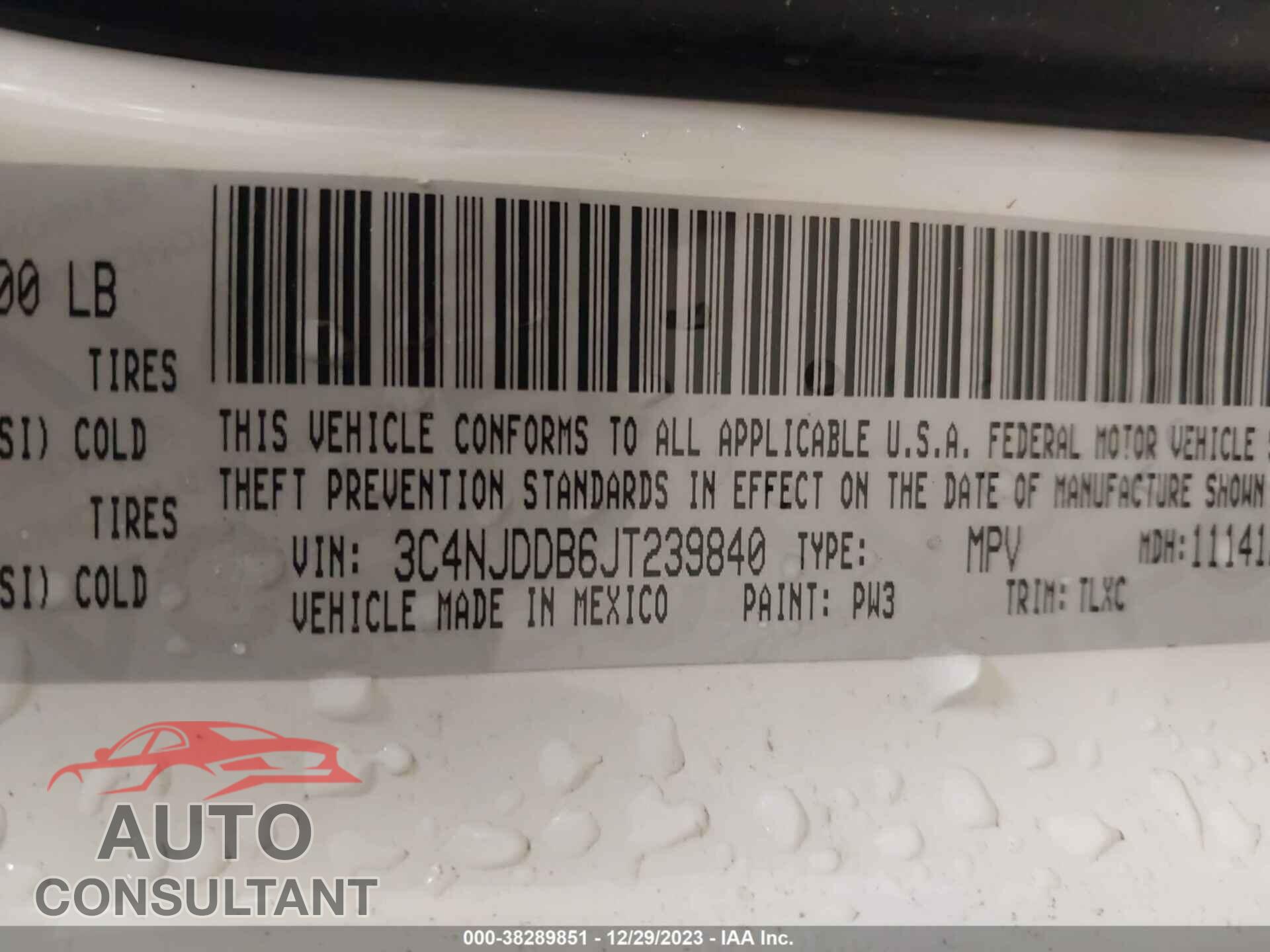 JEEP COMPASS 2018 - 3C4NJDDB4JT212698