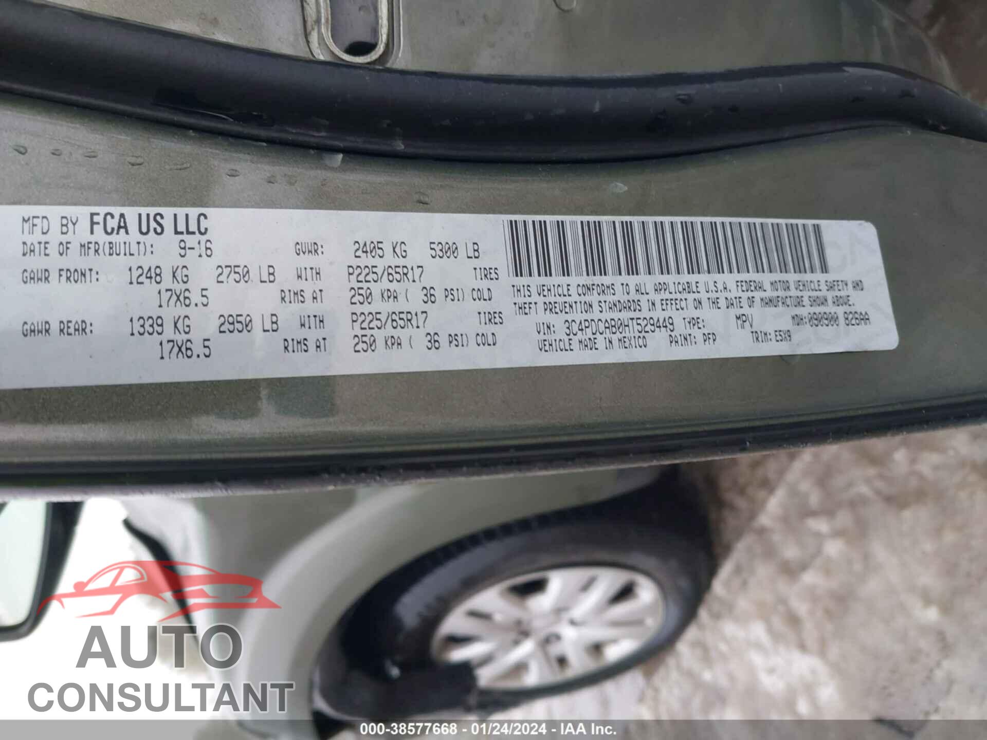 DODGE JOURNEY 2017 - 3C4PDCAB0HT529449