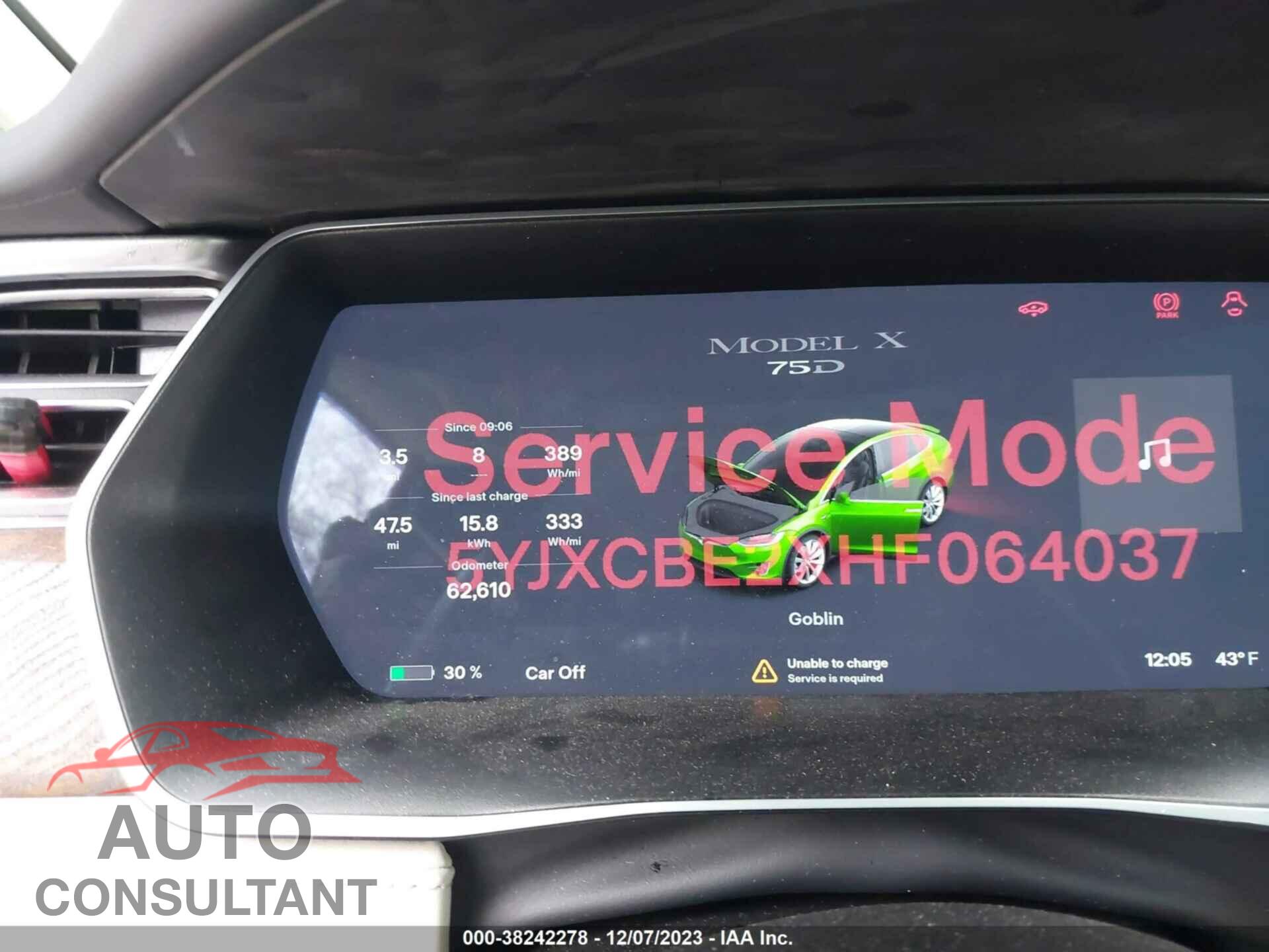 TESLA MODEL X 2017 - 5YJXCBE2XHF064037