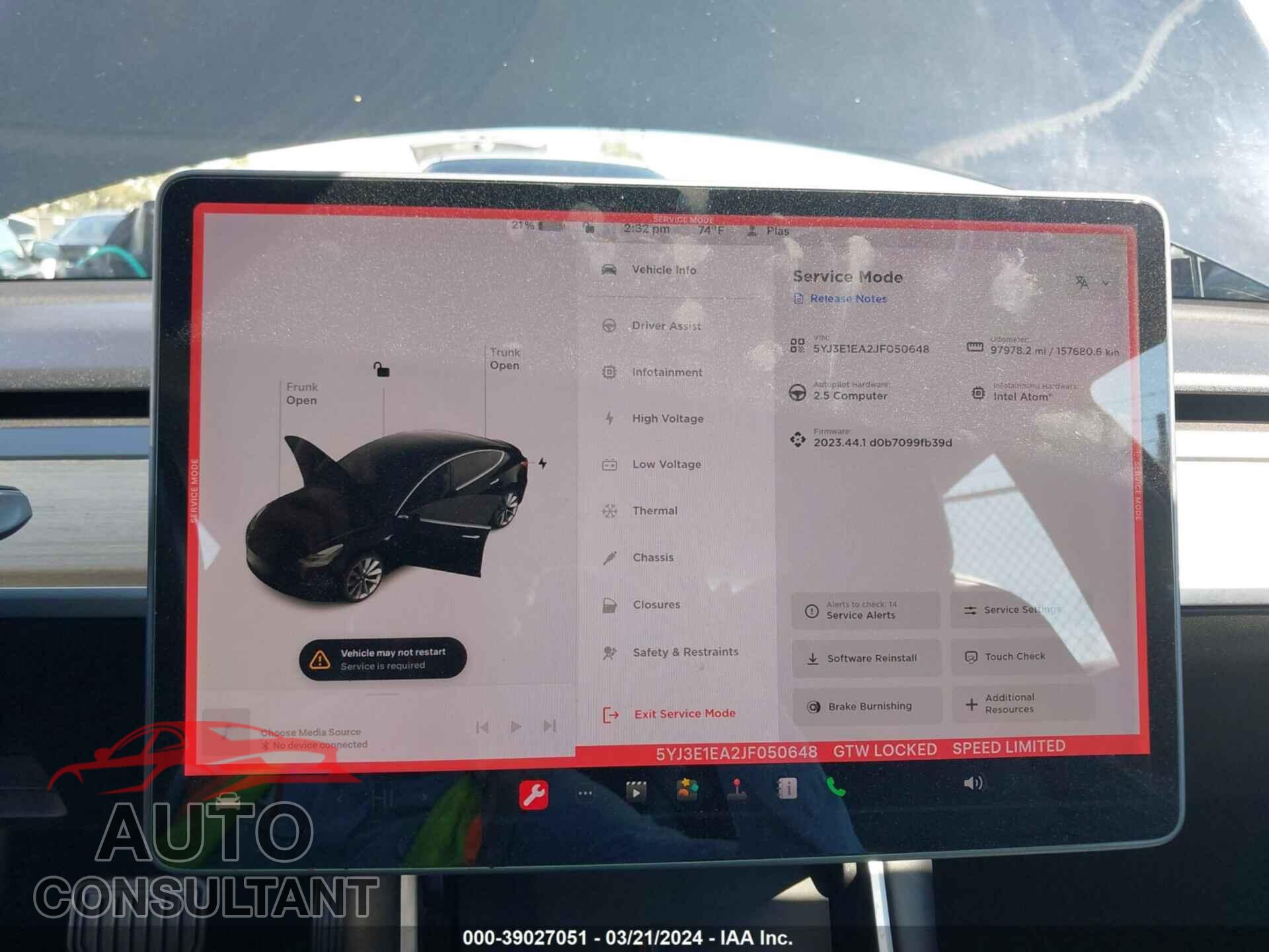 TESLA MODEL 3 2018 - 5YJ3E1EA2JF050648