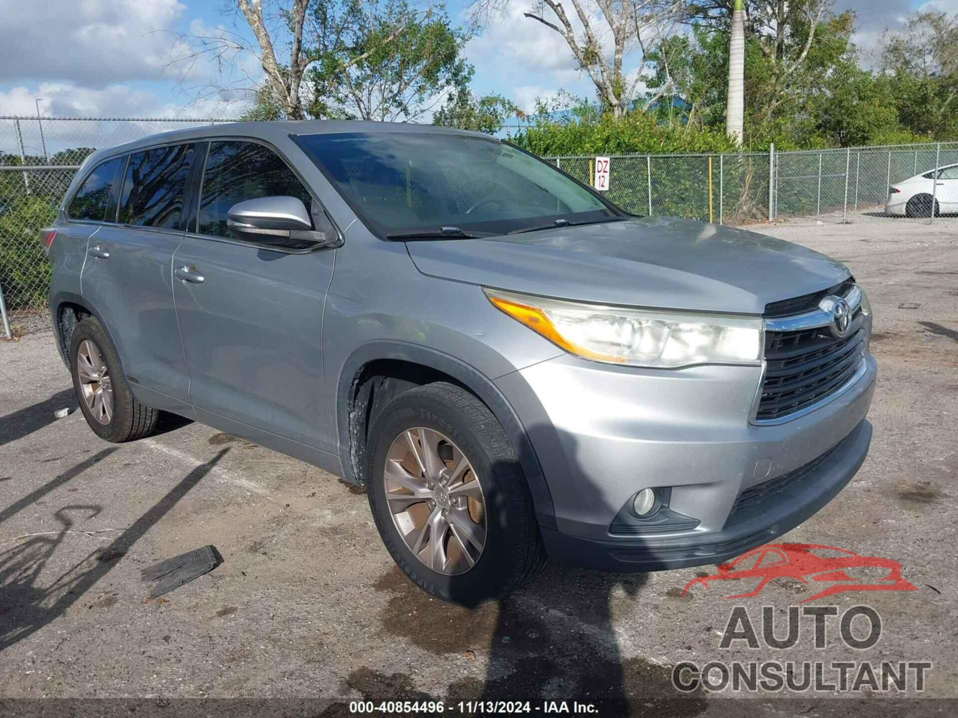 TOYOTA HIGHLANDER 2014 - 5TDZKRFH9ES015054