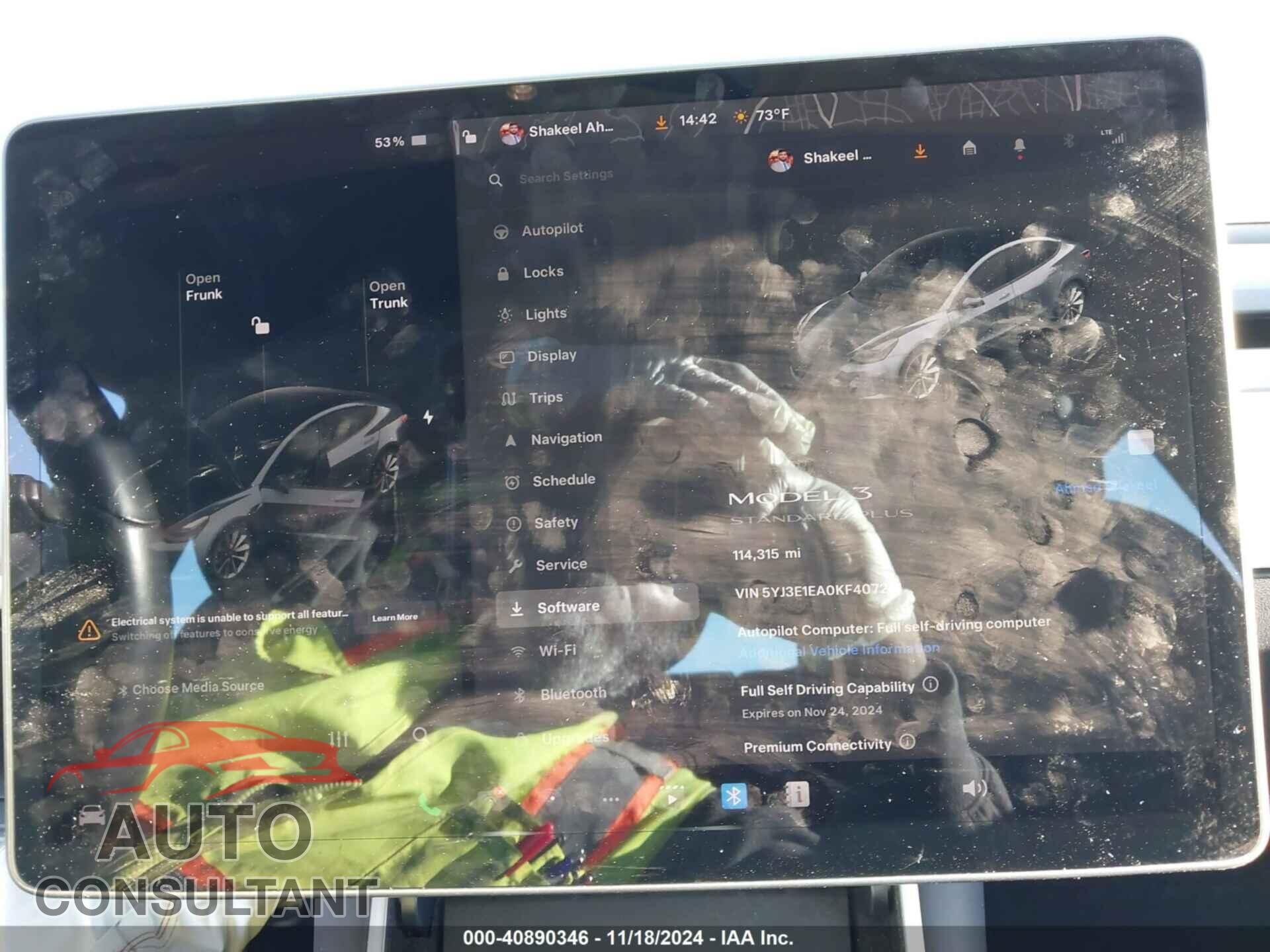 TESLA MODEL 3 2019 - 5YJ3E1EA0KF407231