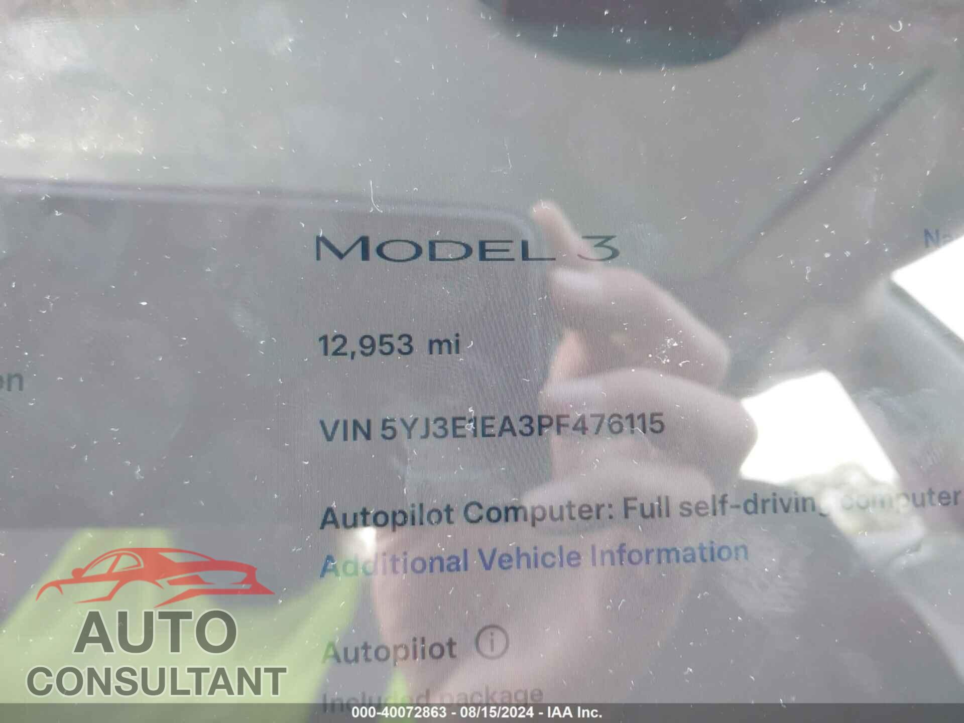 TESLA MODEL 3 2023 - 5YJ3E1EA3PF476115