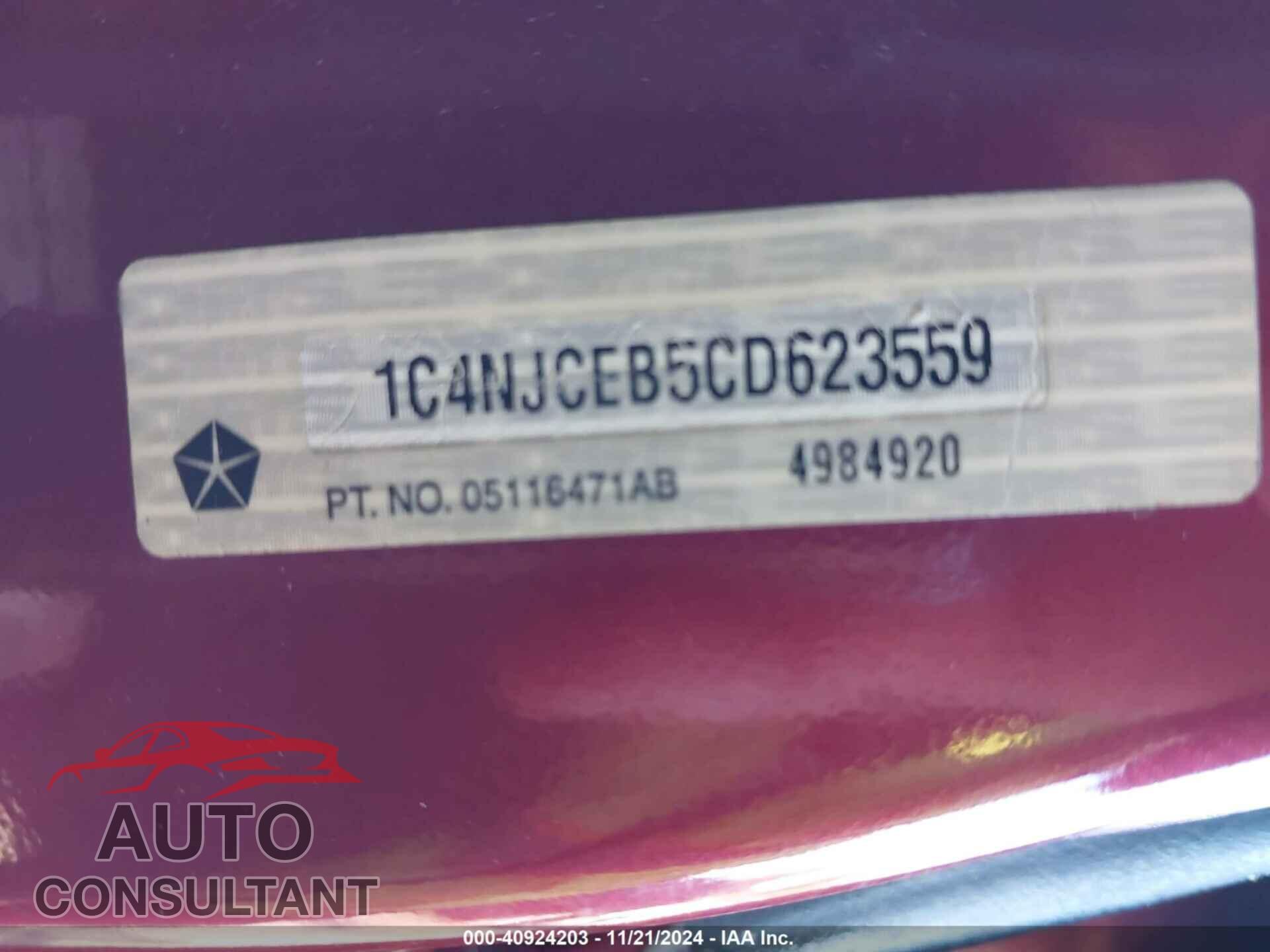 JEEP COMPASS 2012 - 1C4NJCEB5CD623559