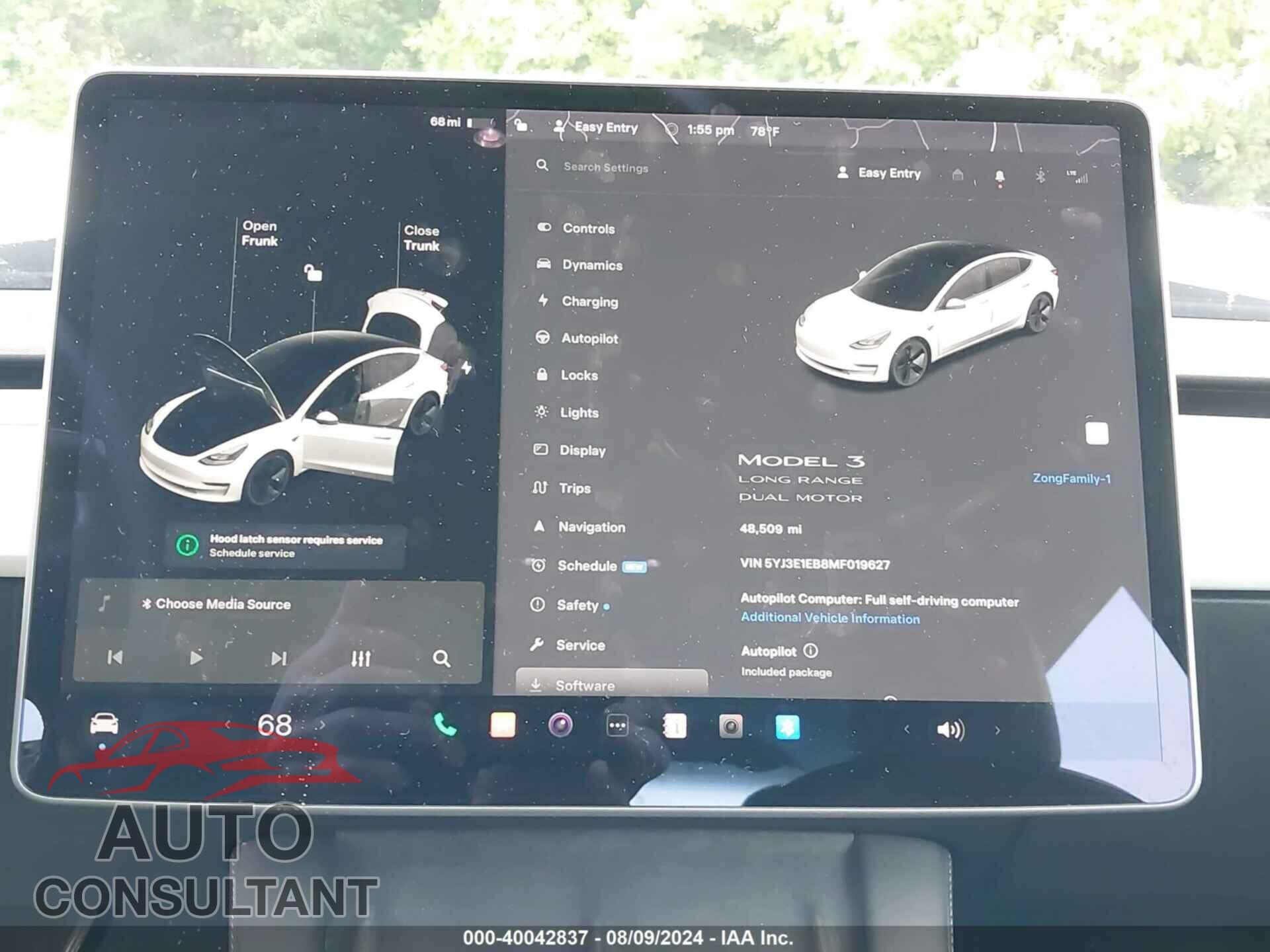 TESLA MODEL 3 2021 - 5YJ3E1EB8MF019627