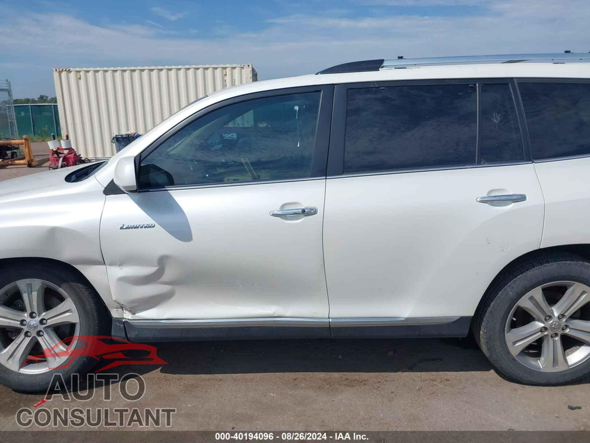 TOYOTA HIGHLANDER 2012 - 5TDDK3EH9CS105634