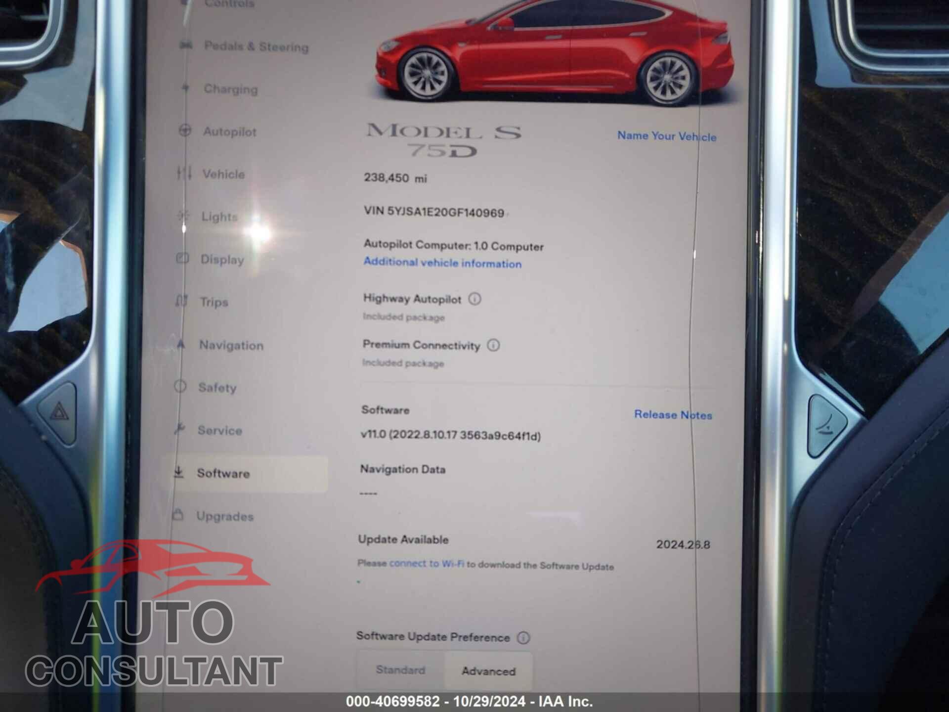 TESLA MODEL S 2016 - 5YJSA1E20GF140969