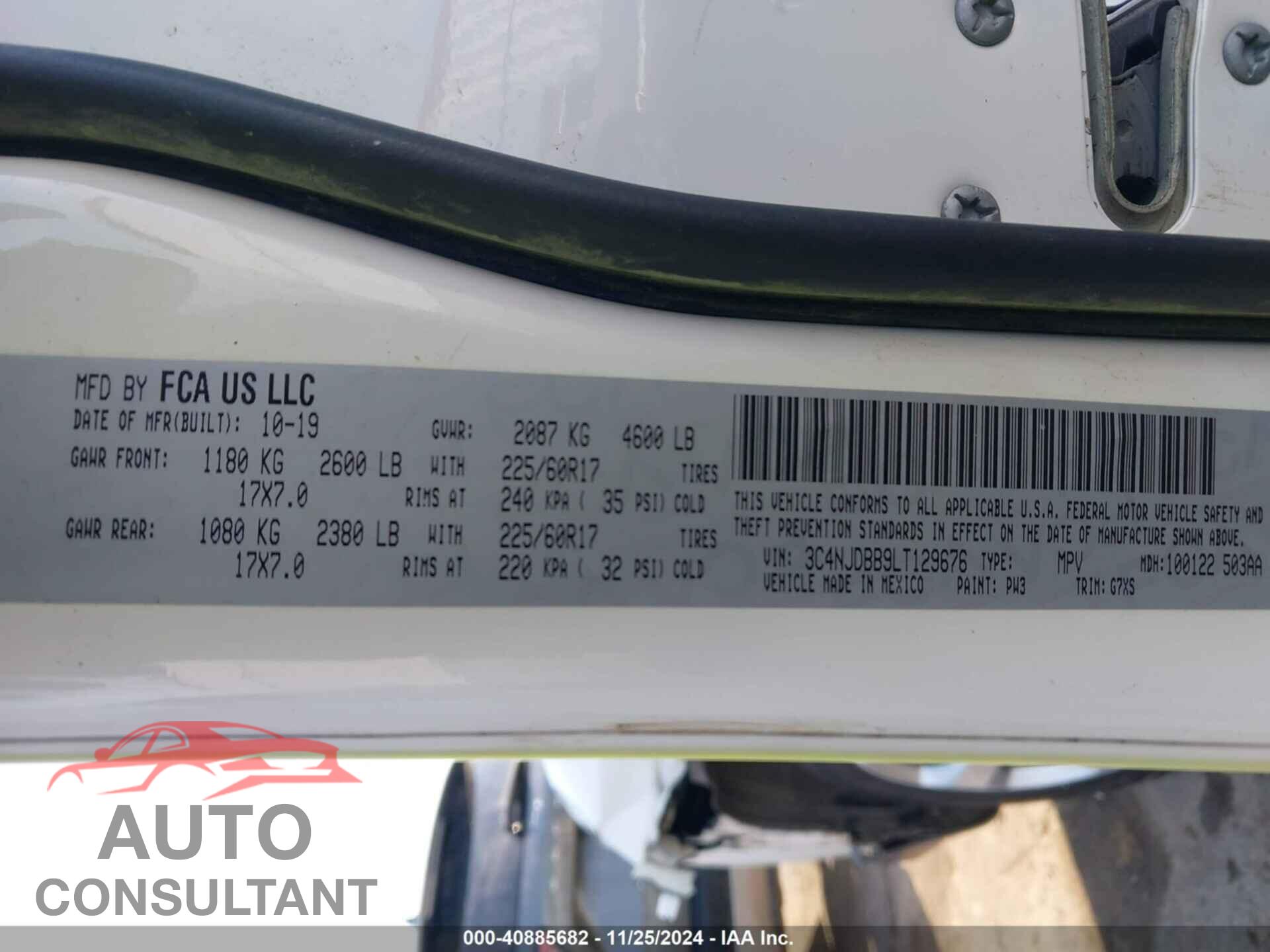 JEEP COMPASS 2020 - 3C4NJDBB9LT129676