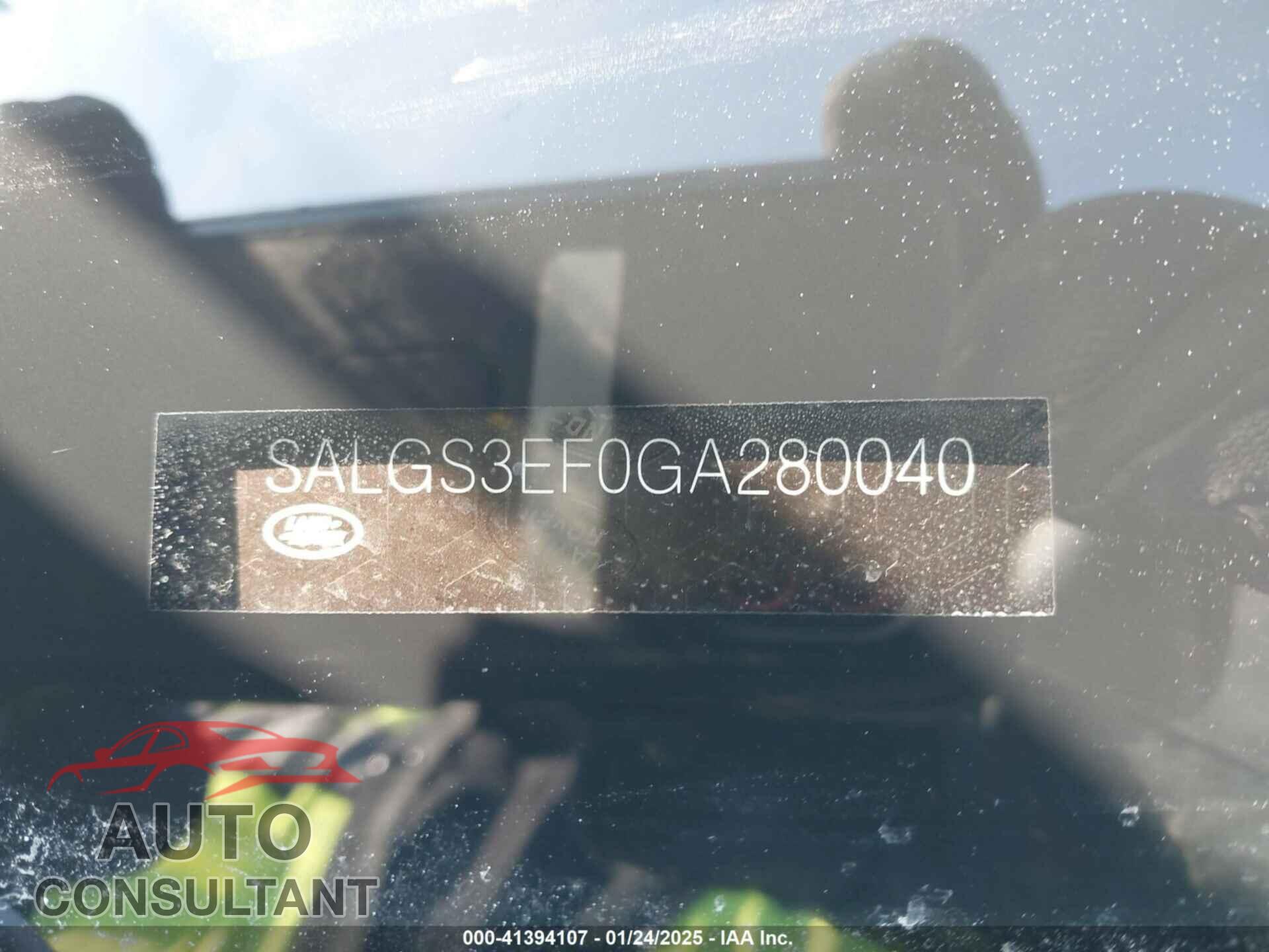 LAND ROVER RANGE ROVER 2016 - SALGS3EF0GA280040