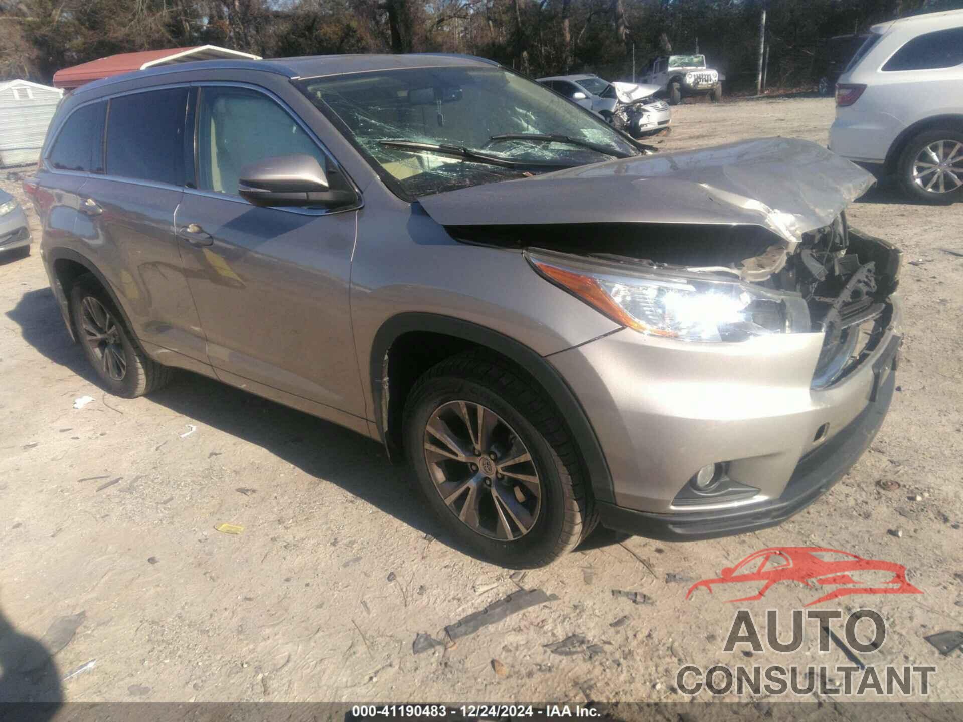 TOYOTA HIGHLANDER 2015 - 5TDJKRFH3FS119375