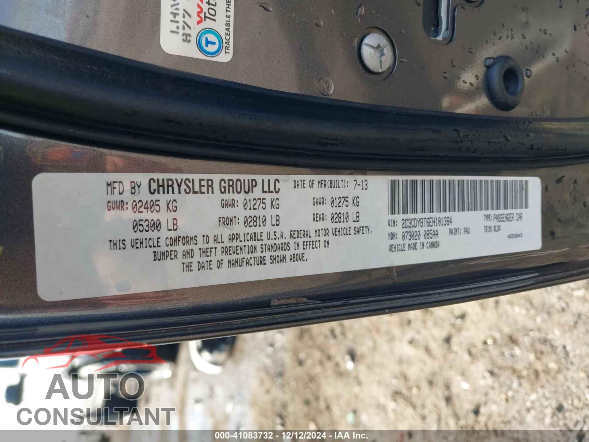 DODGE CHALLENGER 2014 - 2C3CDYBT6EH101364