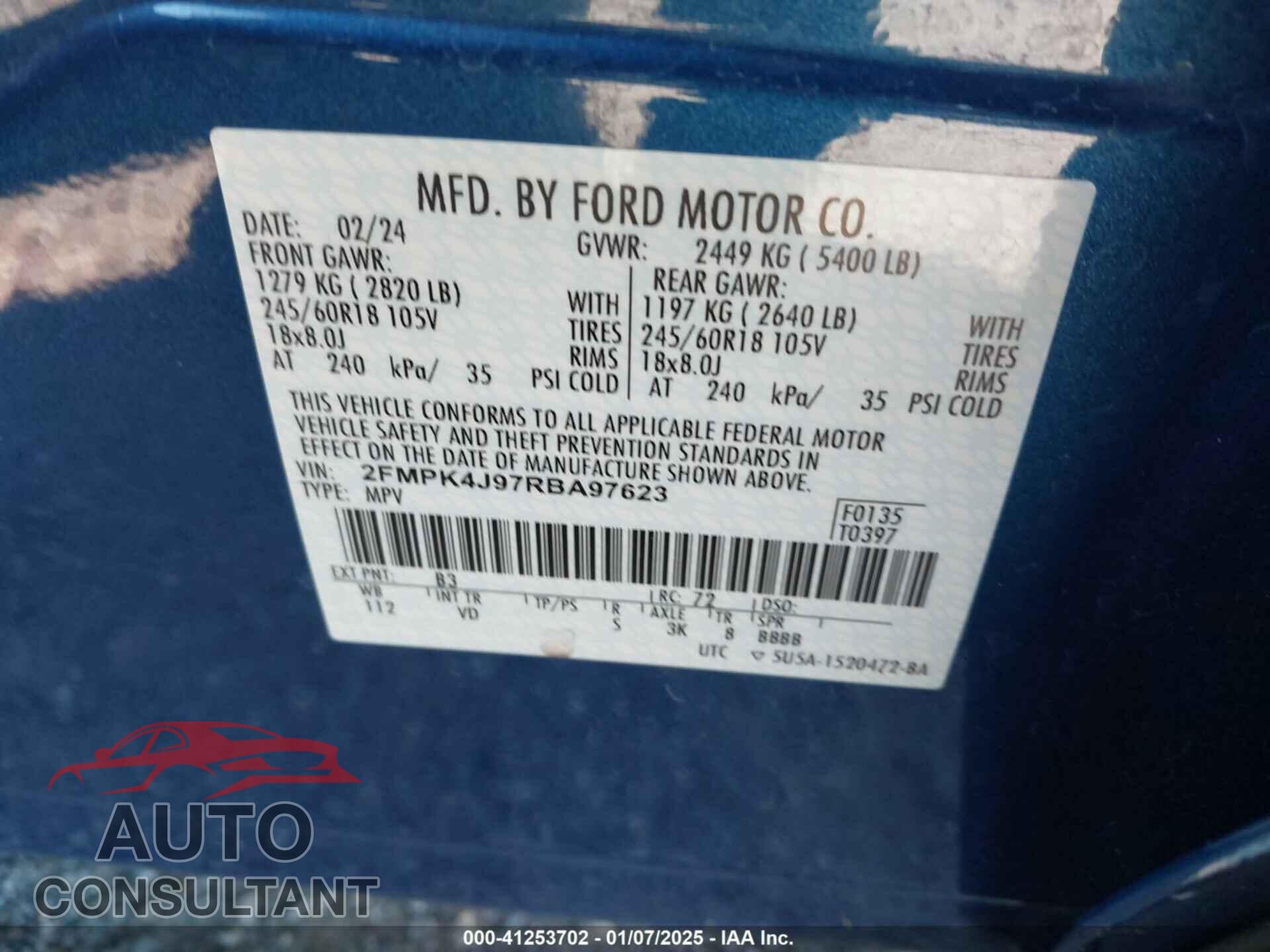 FORD EDGE 2024 - 2FMPK4J97RBA97623