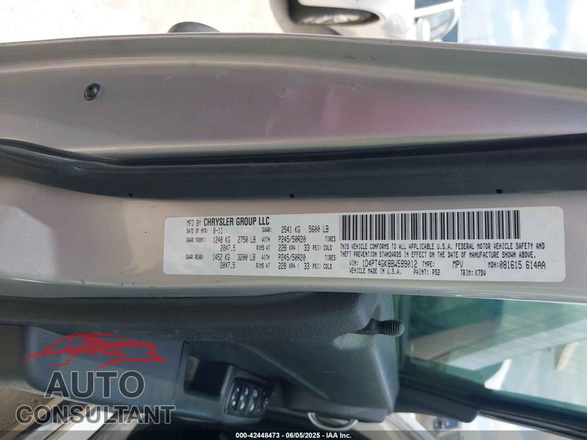 DODGE NITRO 2011 - 1D4PT4GK8BW599012
