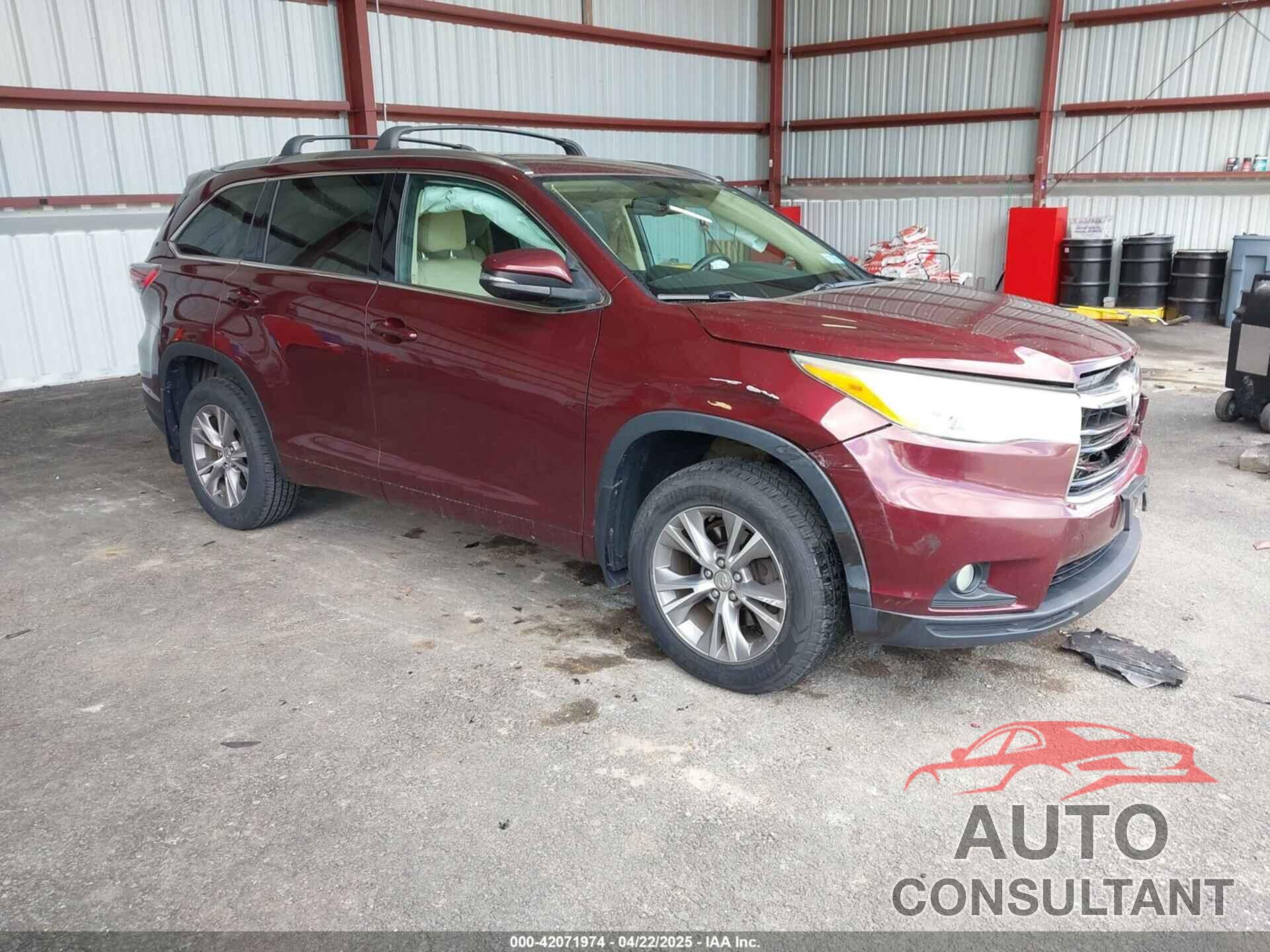 TOYOTA HIGHLANDER 2014 - 5TDJKRFH9ES059309