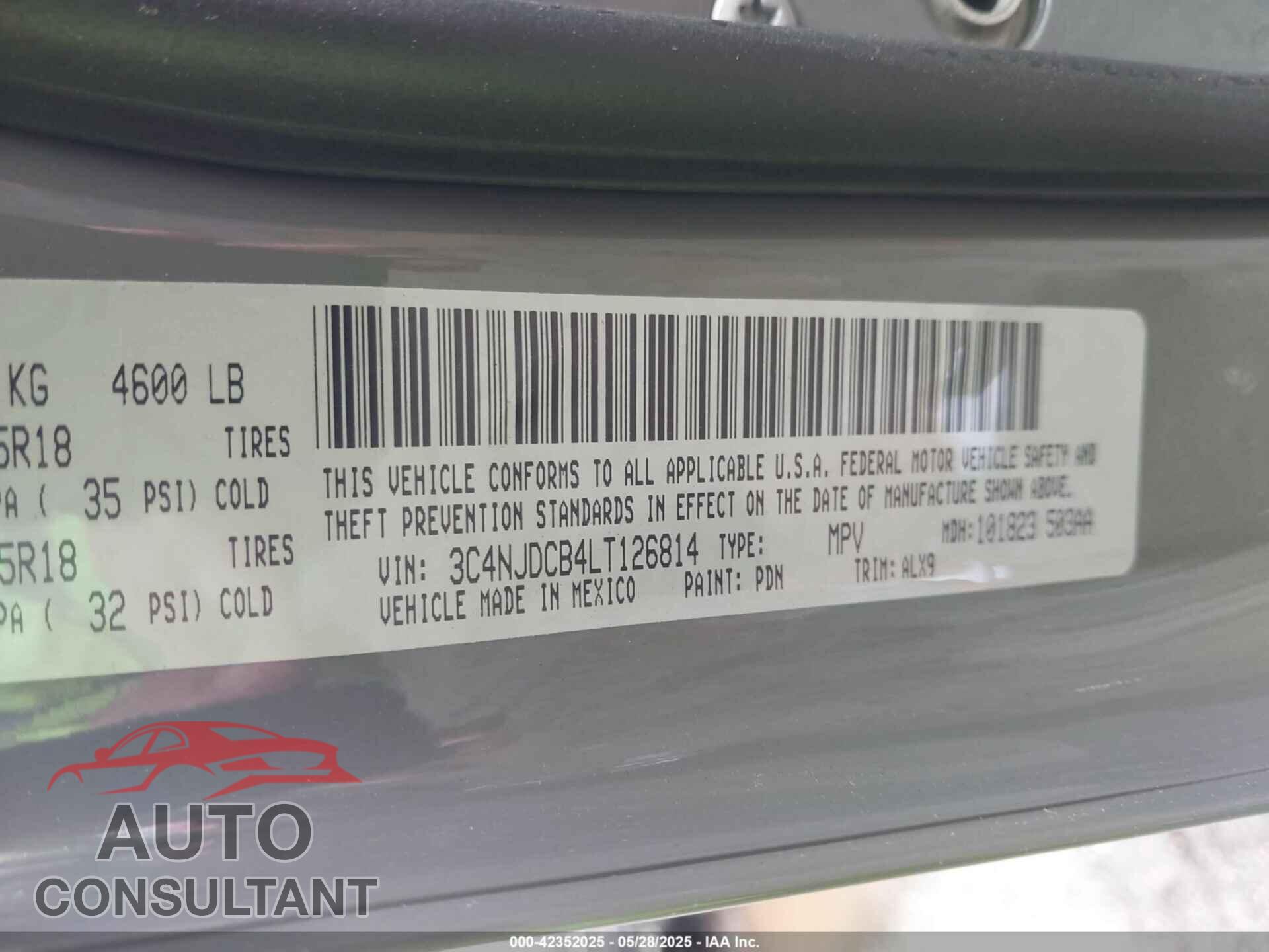 JEEP COMPASS 2020 - 3C4NJDCB4LT126814