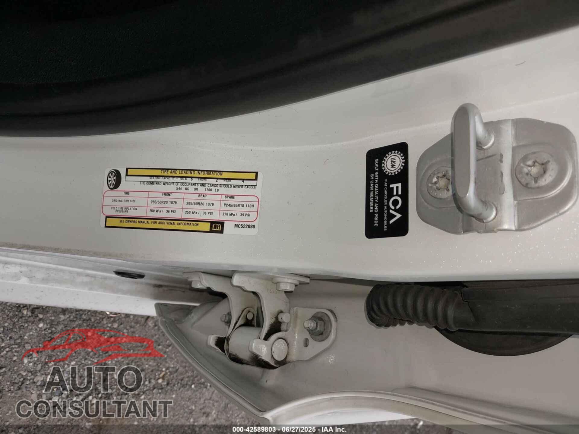 DODGE DURANGO 2021 - 1C4SDJCT5MC522880