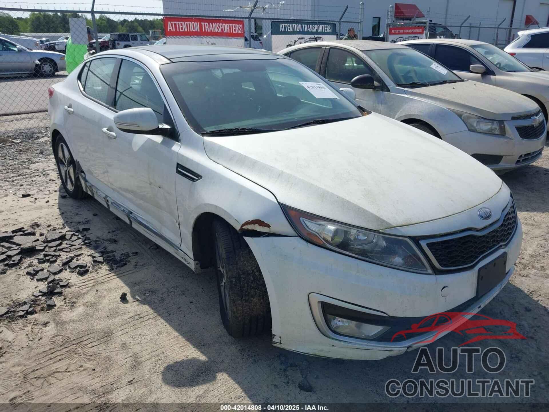 KIA OPTIMA HYBRID 2012 - KNAGM4AD9C5033272