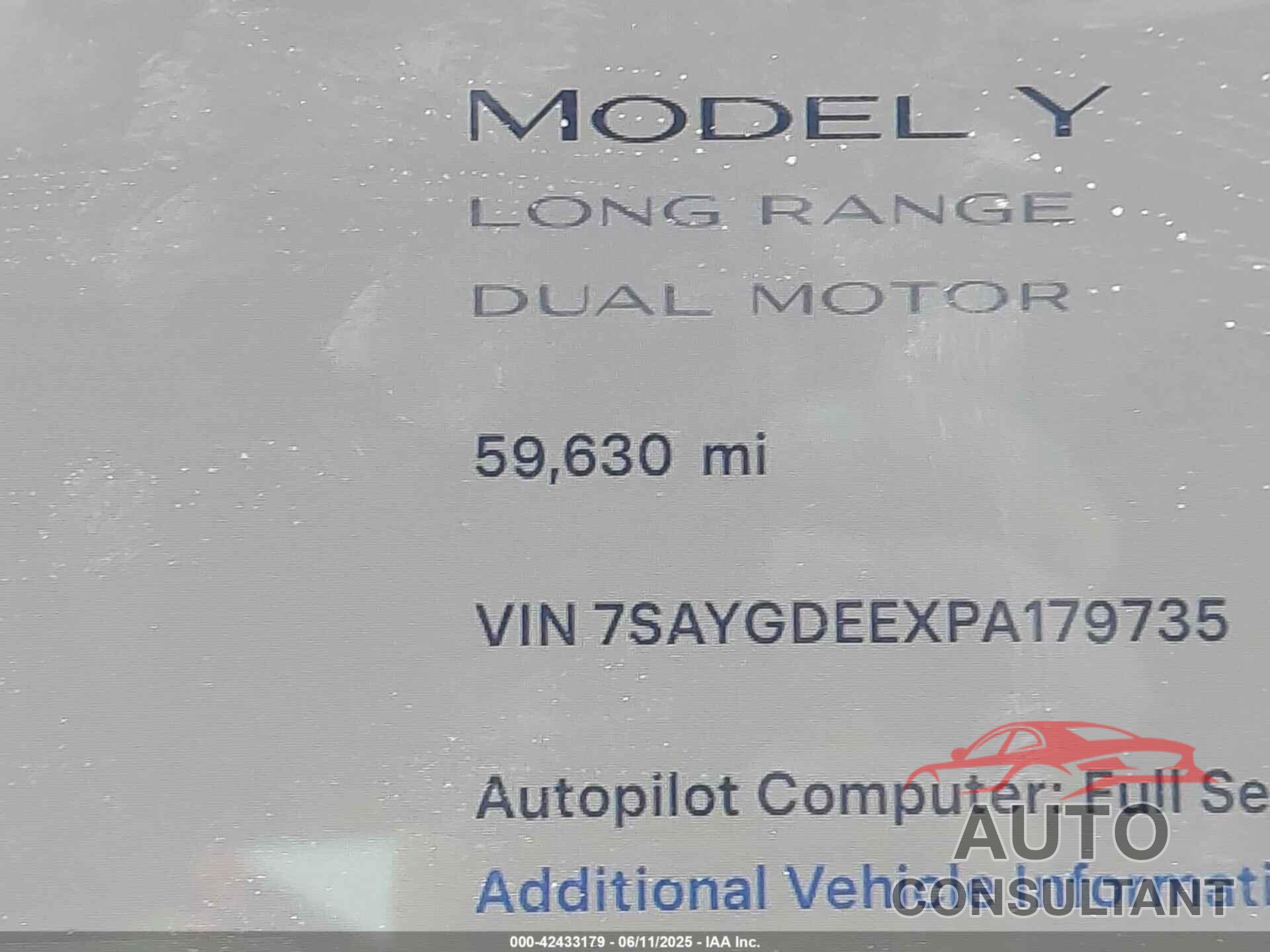 TESLA MODEL Y 2023 - 7SAYGDEEXPA179735