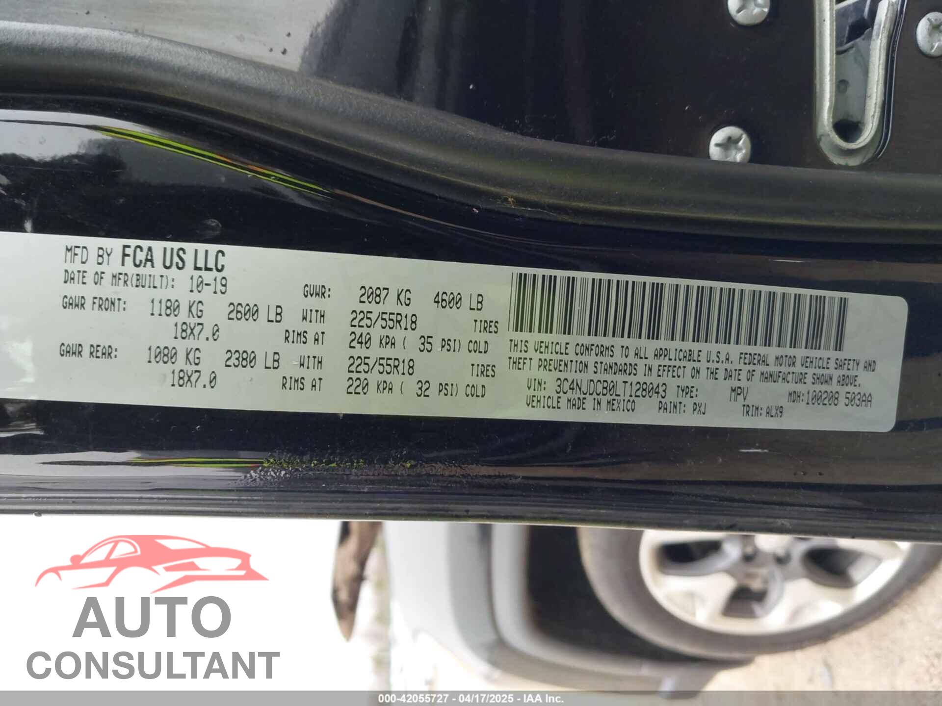 JEEP COMPASS 2020 - 3C4NJDCB0LT128043