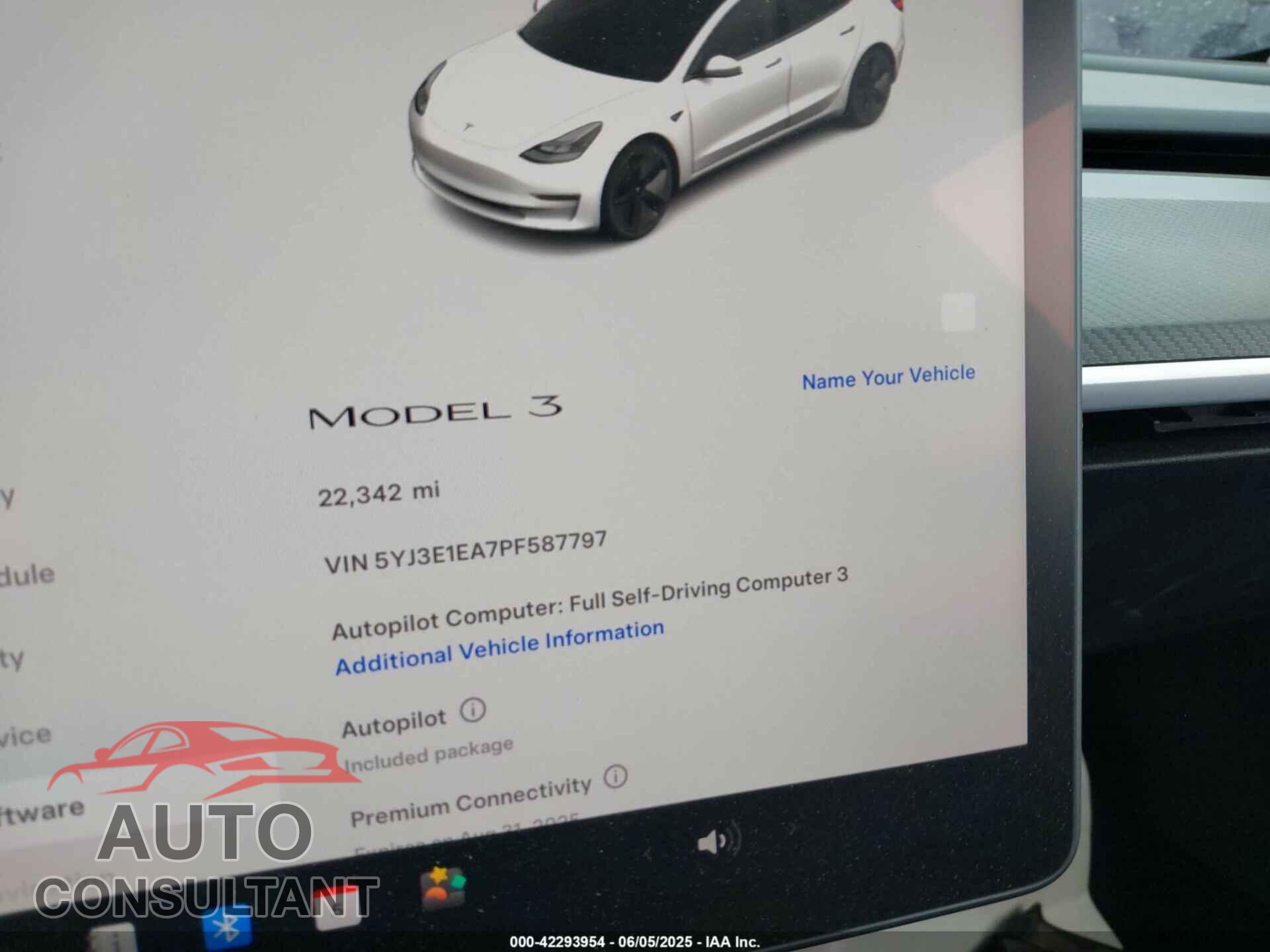 TESLA MODEL 3 2023 - 5YJ3E1EA7PF587797