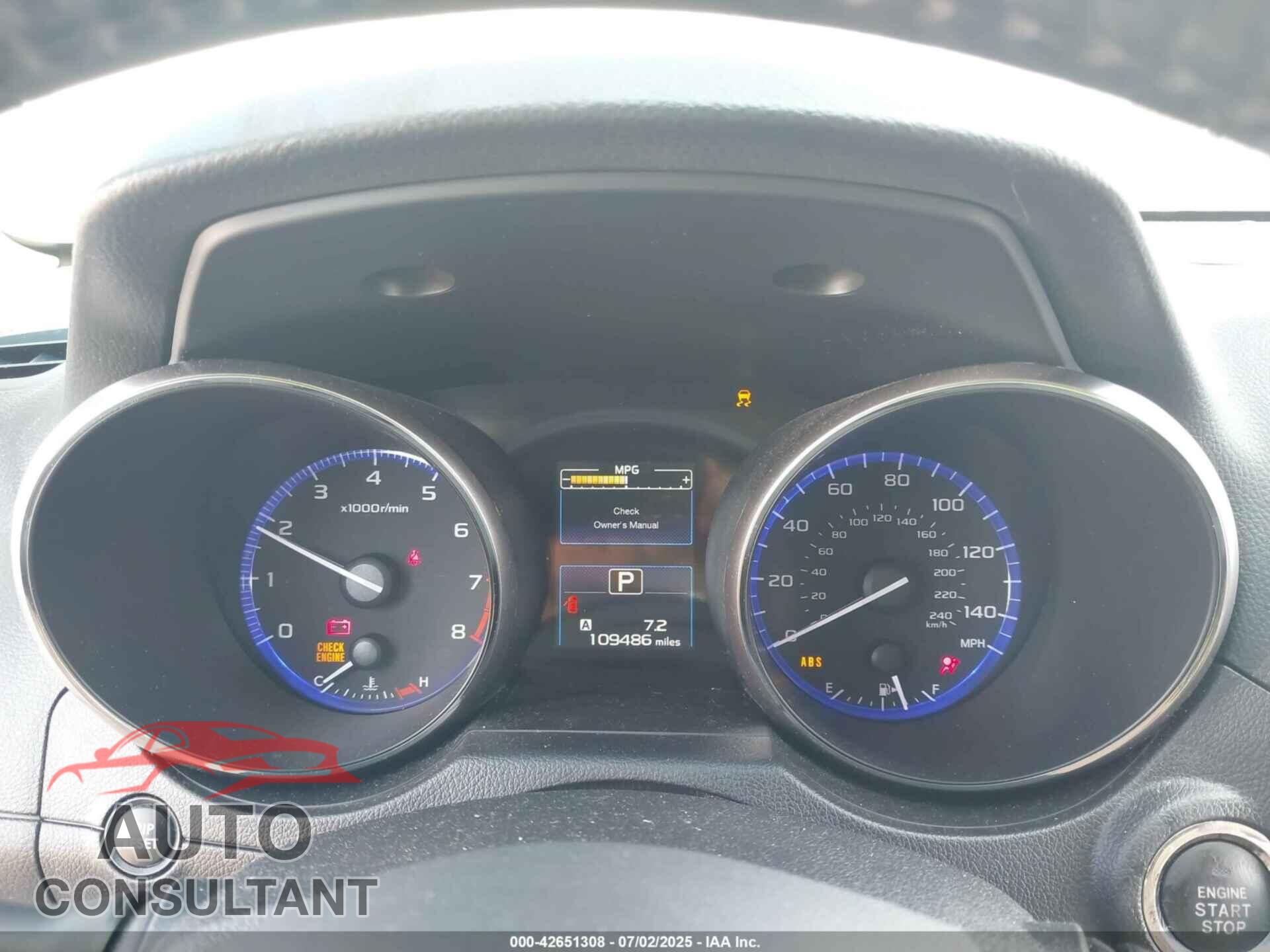 SUBARU OUTBACK 2015 - 4S4BSBLC2F3269012