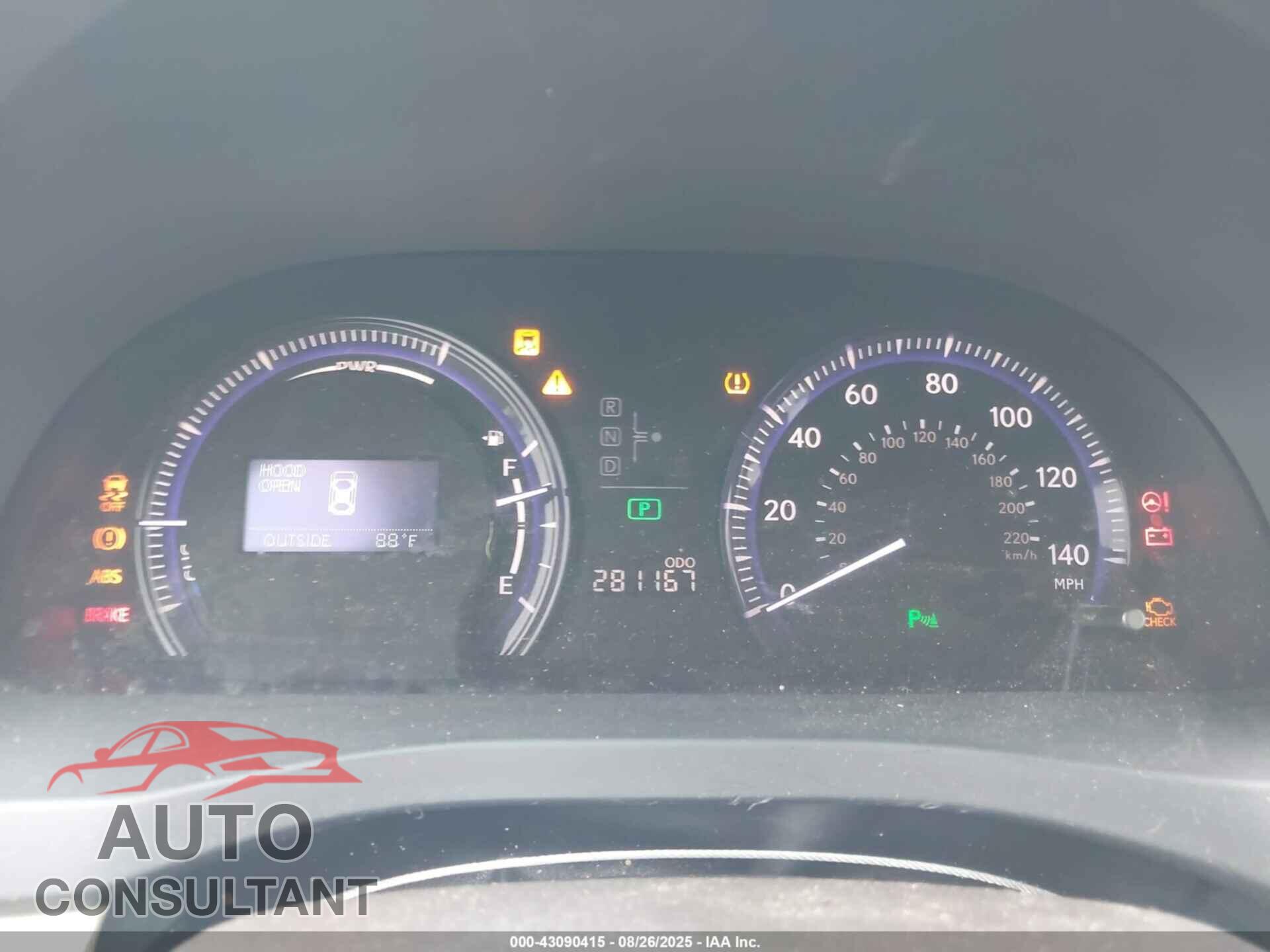 LEXUS HS 250H 2011 - JTHBB1BA8B2047281