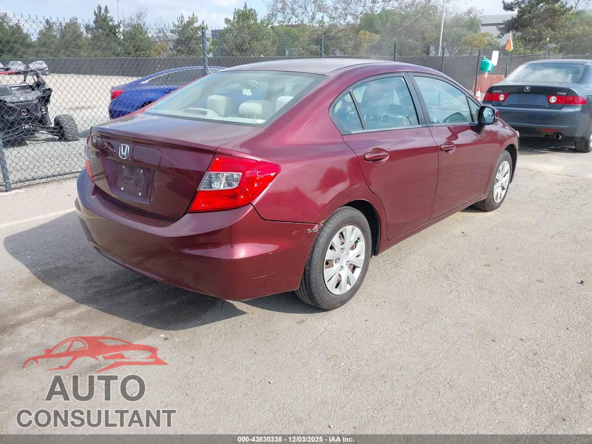 HONDA CIVIC 2012 - 2HGFB2F53CH572703