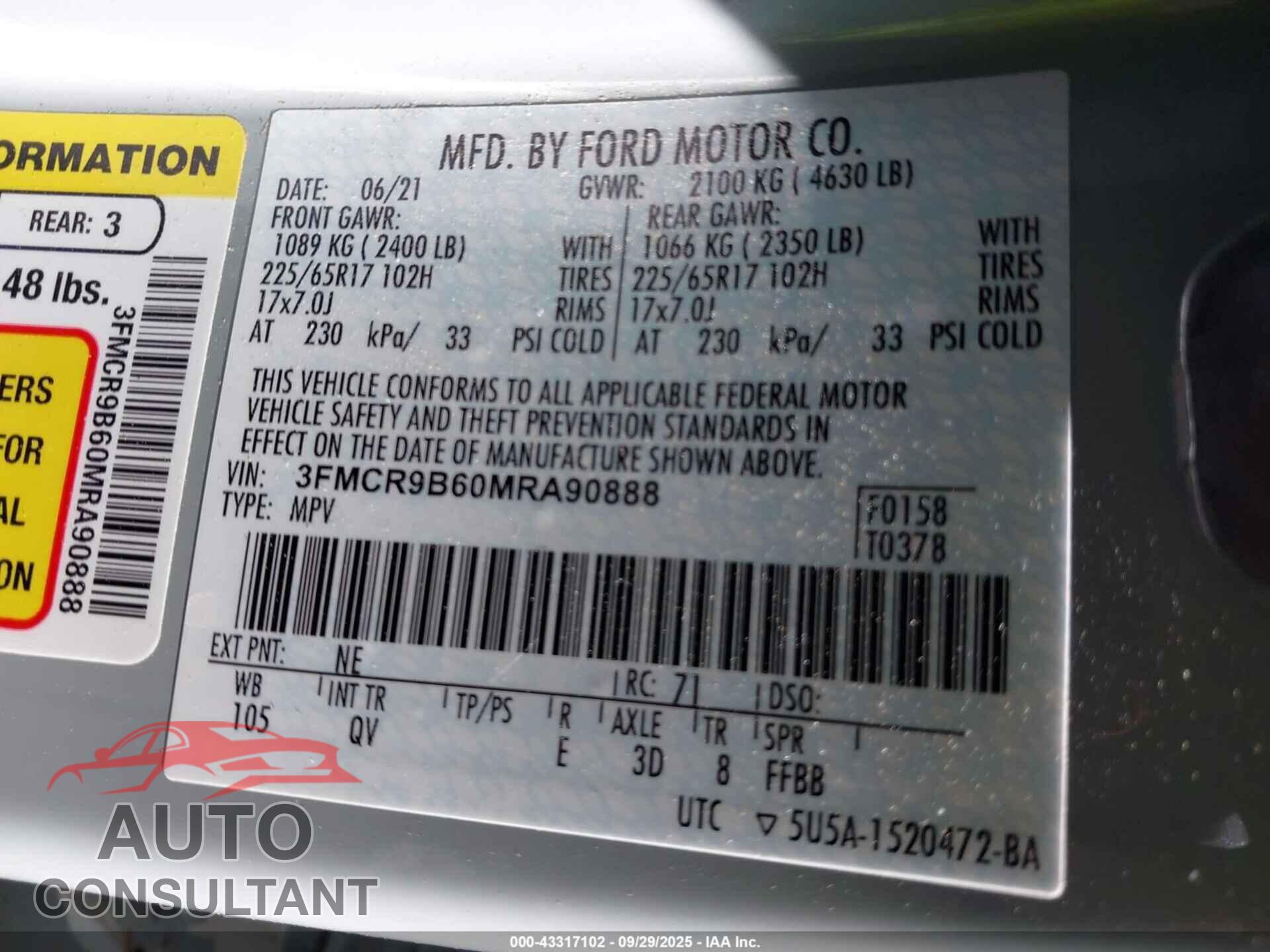 FORD BRONCO 2021 - 1FMDE5CP5MLB04377