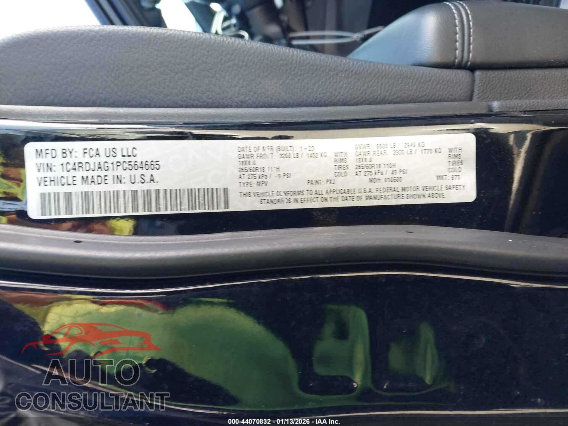 DODGE DURANGO 2023 - 1C4RDJAG1PC564665