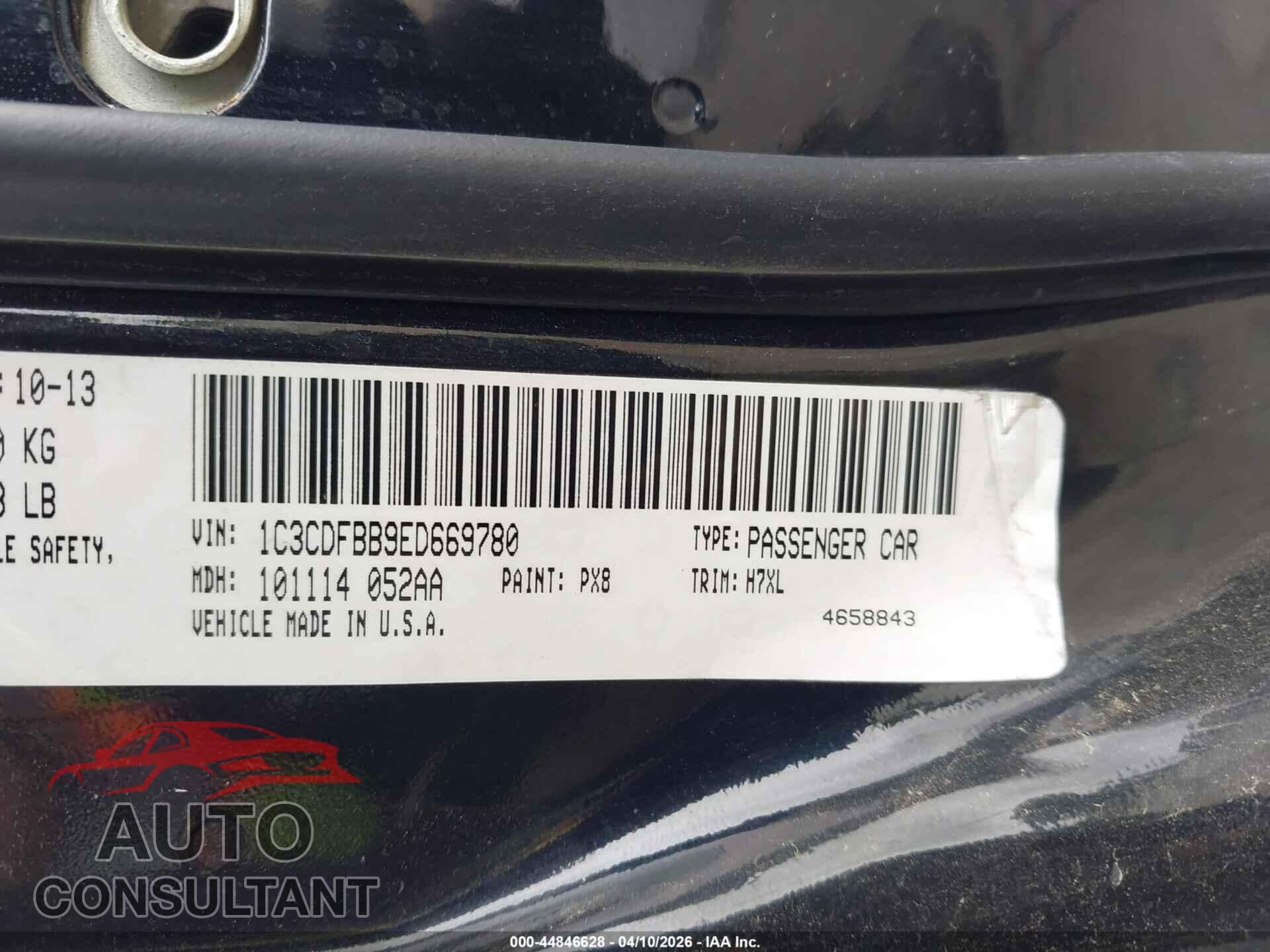 DODGE DART 2014 - 1C3CDFBB9ED669780
