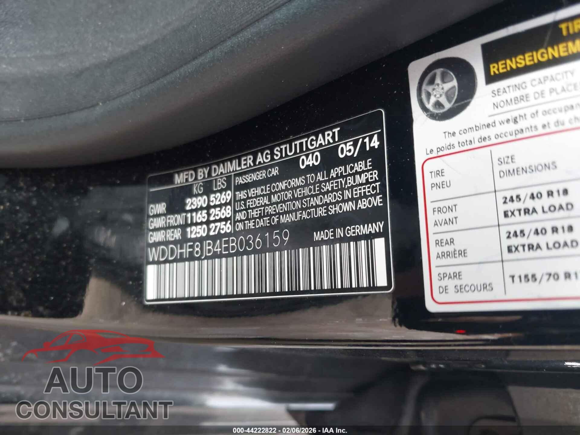 MERCEDES-BENZ E 350 2014 - WDDHF8JB4EB036159