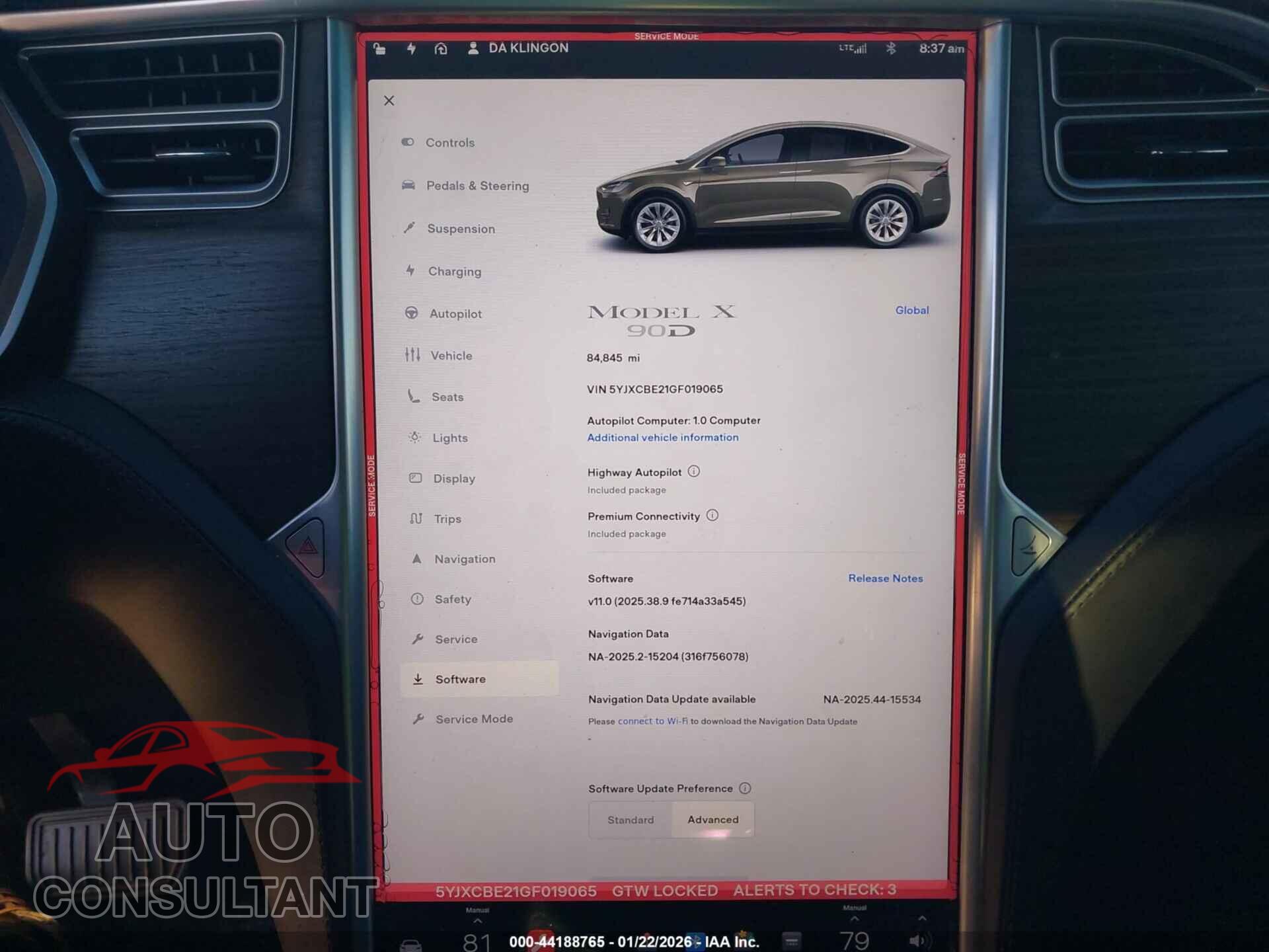 TESLA MODEL X 2016 - 5YJXCBE21GF019065