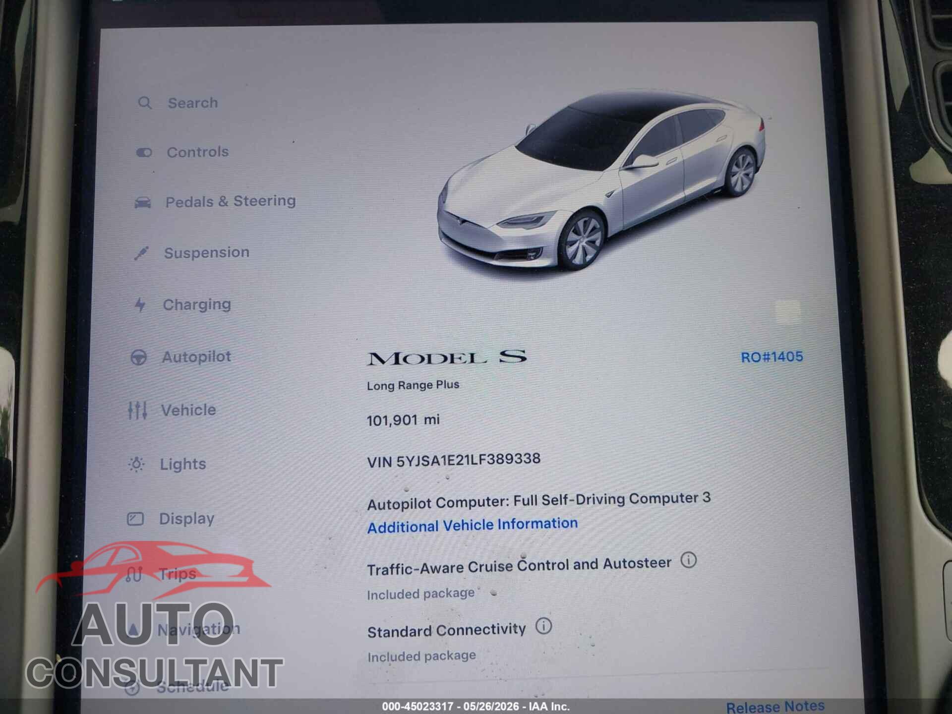 TESLA MODEL S 2020 - 5YJSA1E21LF389338