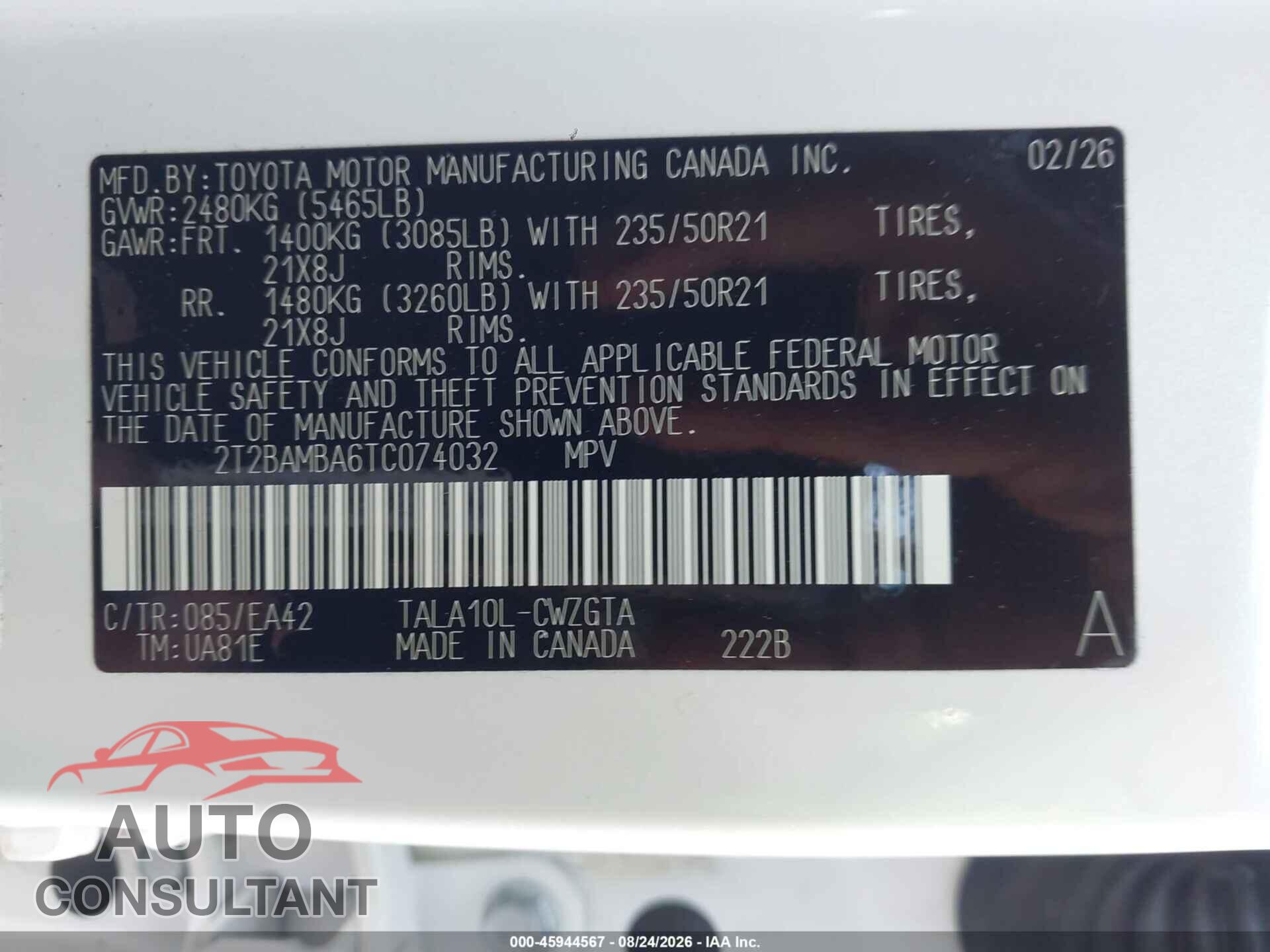 LEXUS RX 350 2026 - 2T2BAMBA6TC074032